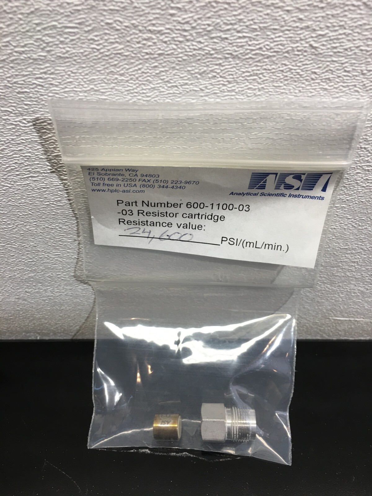 ASI Analytical Scientific Inst. 600-1100-03 Resistance Value Cartridge 24K PSI
