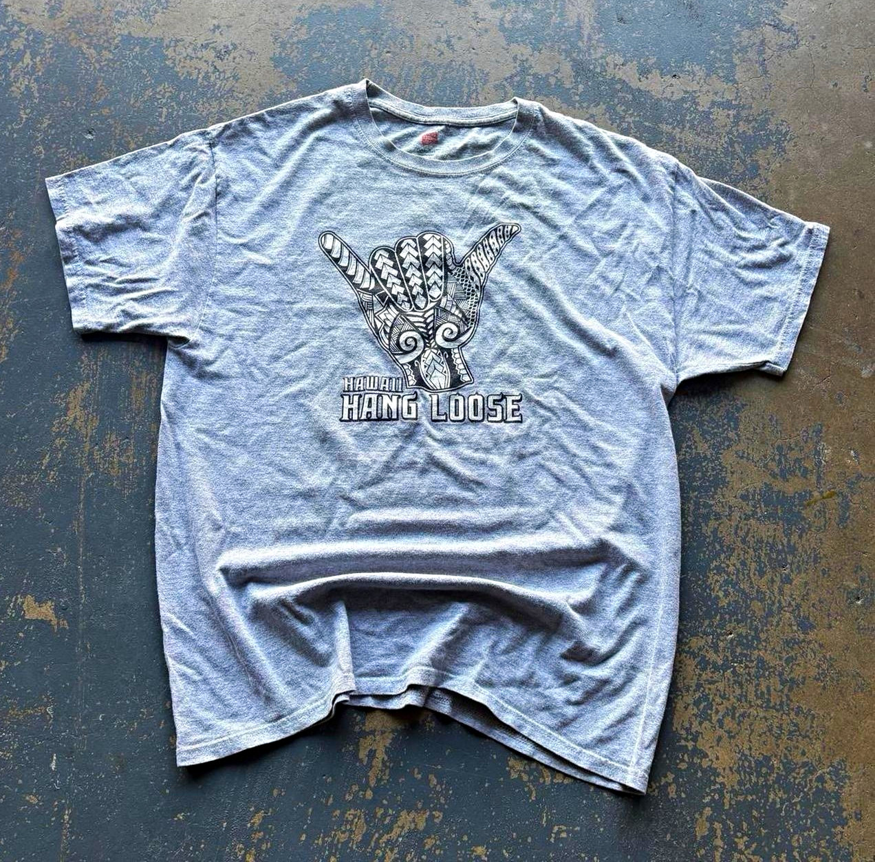 Hanes ComfortSoft Hawaii Hang Loose Graphic Tee Gray 2XL Regular Crew Neck Hanes ComfortSoft Hawaii Hang Loose Graphic Tee Gray 2XL Regular Crew Neck