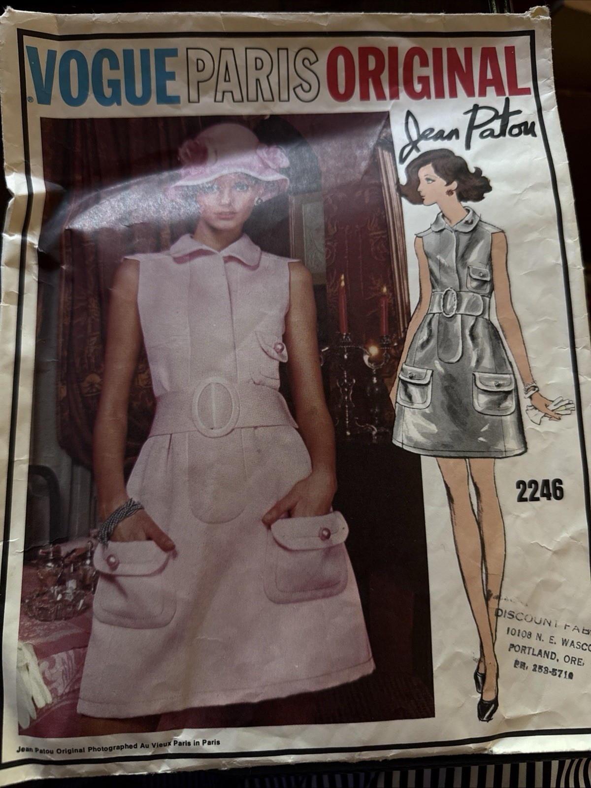 Vogue Paris Original Dress Pattern 2246 Size 10 Vogue Paris Original Dress Pattern 2246 Size 10