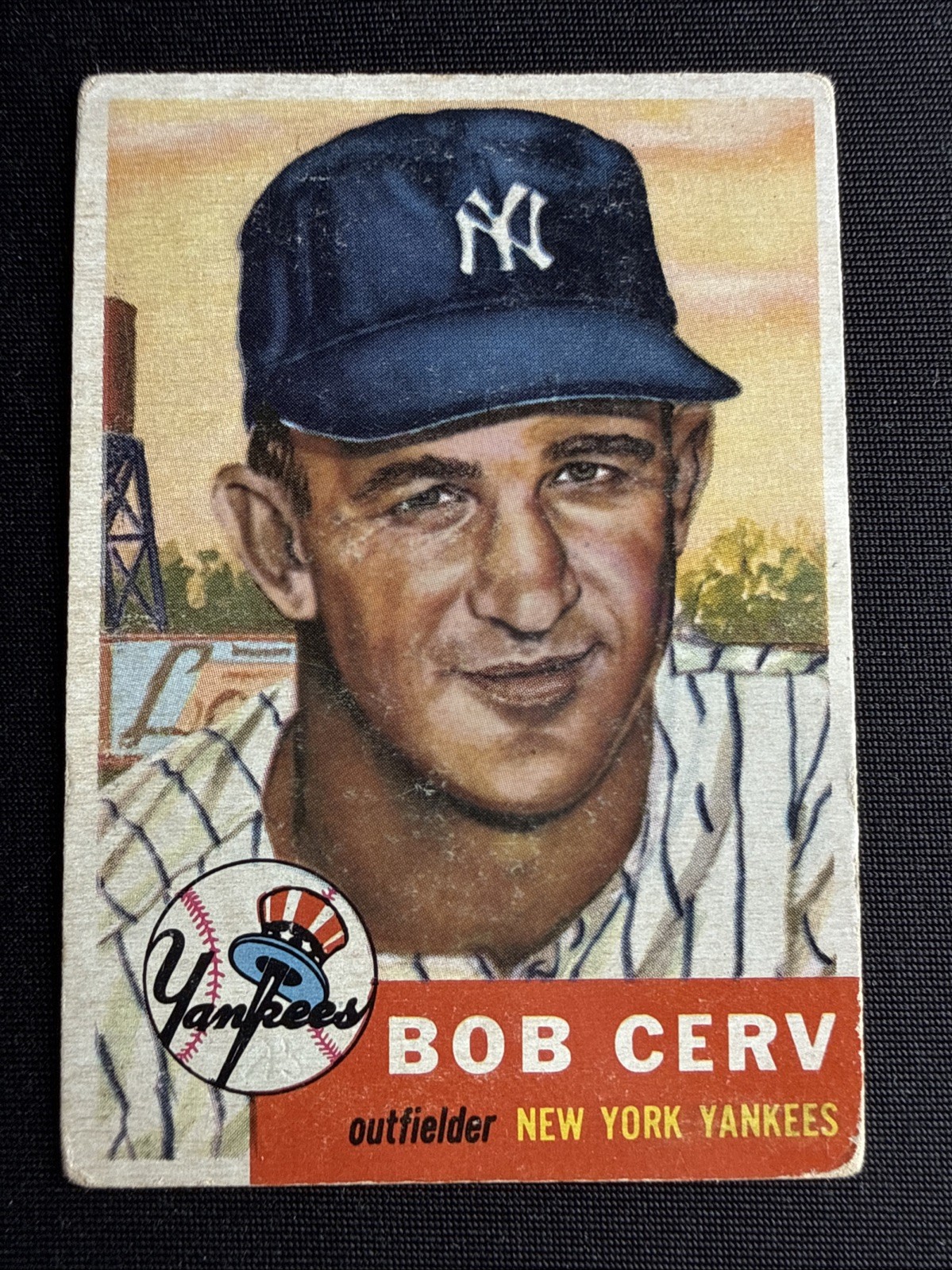 Bob Cerv 1953 Topps Baseball Yankees #210 Vintage EX Bob Cerv 1953 Topps Baseball Yankees #210 Vintage EX