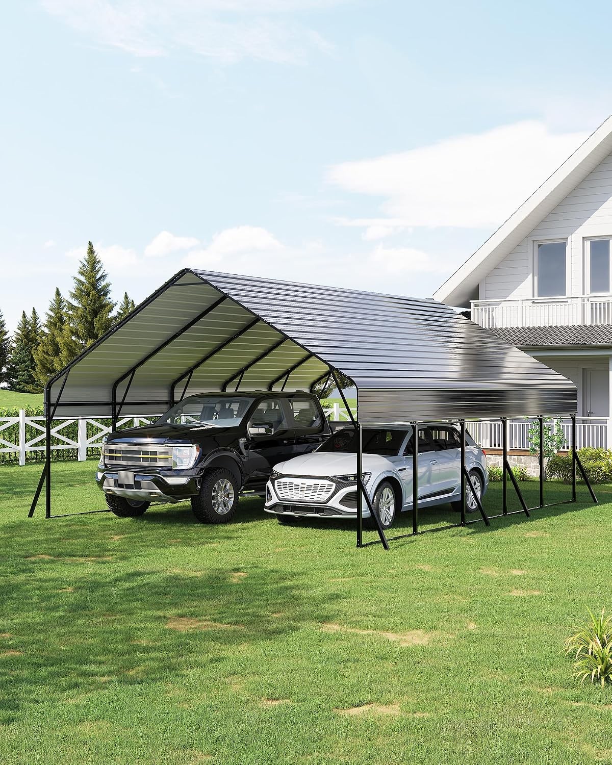 Garvee 20x25FT Heavy Duty Metal Carport Outdoor Shelter Garage for RVs Vehicles Garvee 20x25FT Heavy Duty Metal Carport Outdoor Shelter Garage for RVs Vehicles