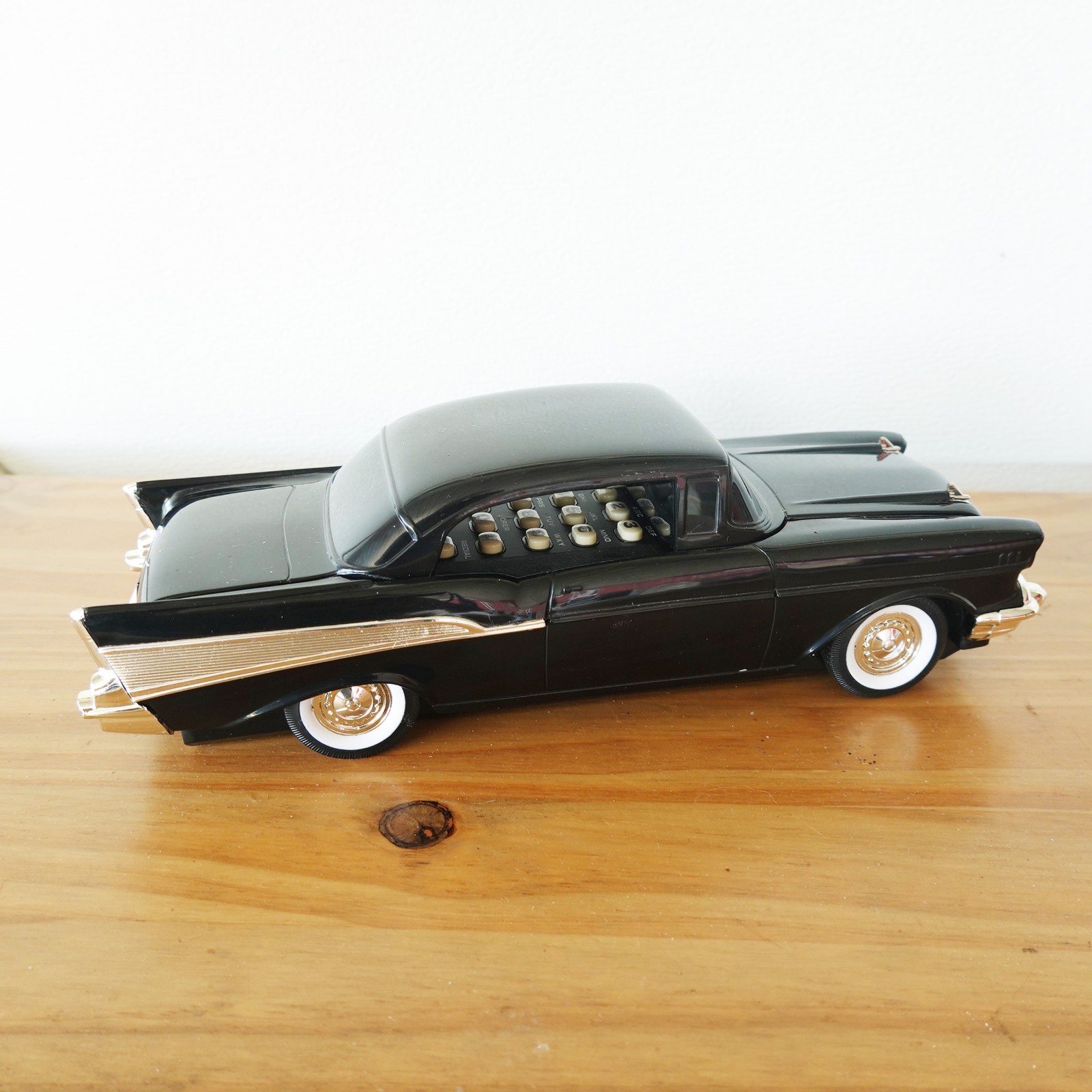 Vintage Telemania 57 Chevy Black Phone W/ Chrome & Whitewalls (no cord) Vintage Telemania 57 Chevy Black Phone W/ Chrome & Whitewalls (no cord)