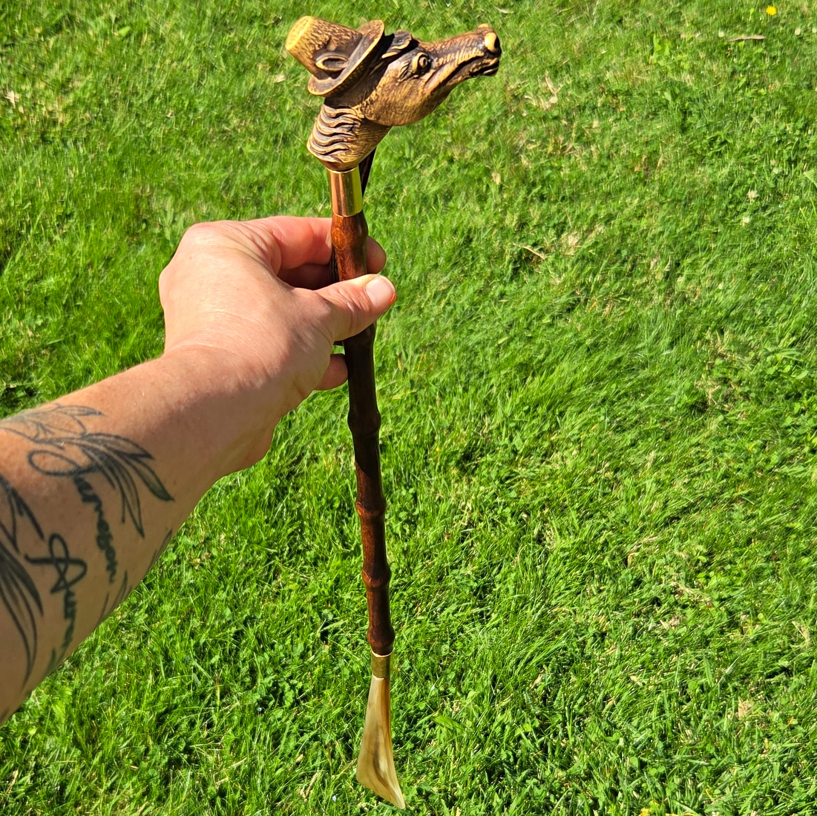 Vintage Hand Carved Long Handled Horse Head Shoe Horn Vintage Hand Carved Long Handled Horse Head Shoe Horn