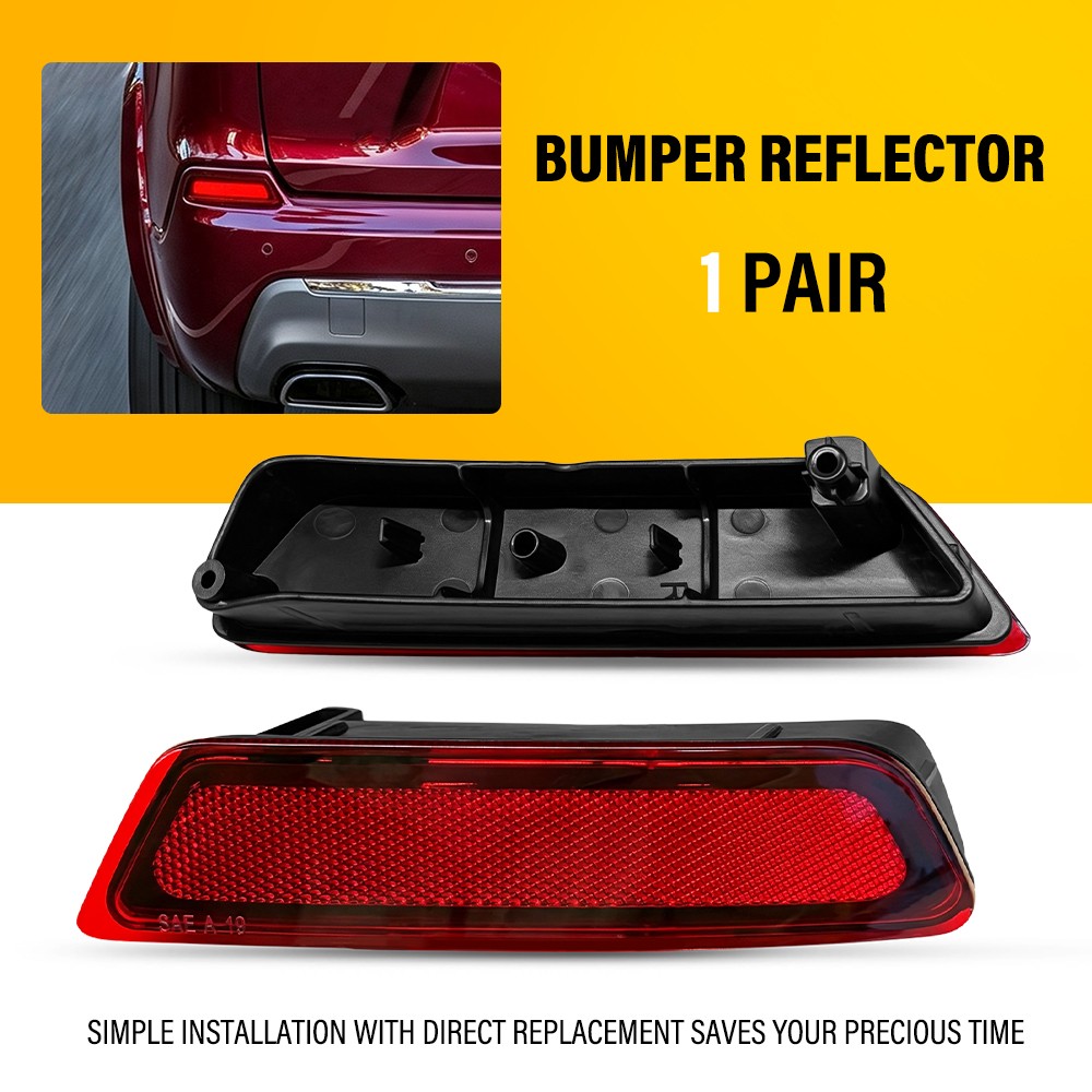 For 2019‑2023 Jeep Cherokee Pair Rear Bumper Tail Light Reflectors Replacement
