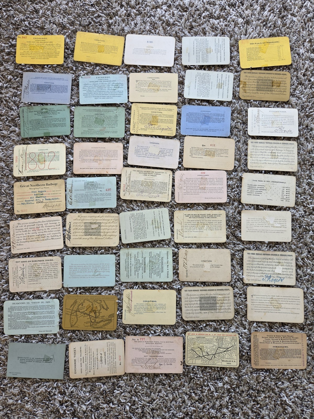 Antique 19TH CENTURY Rare Railroad Tickets/passes Antique 19TH CENTURY Rare Railroad Tickets/passes