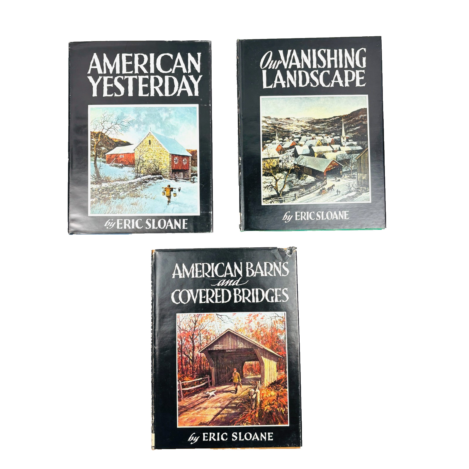 Eric Sloane\'s Americana Box Set of 3 - 1956 New England History Eric Sloane\'s Americana Box Set of 3 - 1956 New England History