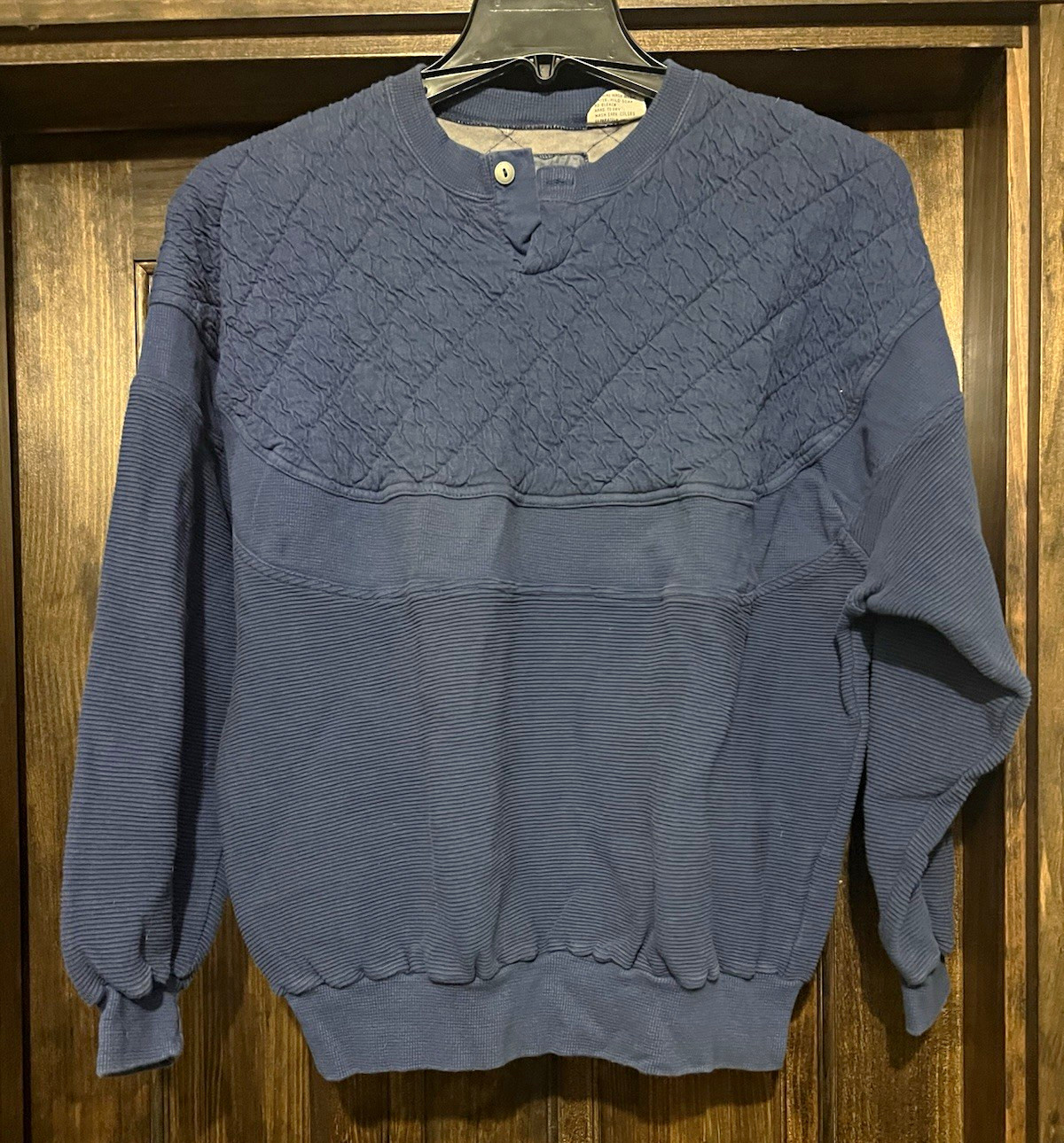 Vintage Surf PCH Pacific Coast Highway Quilted Ribbed Sweatshirt Blue Henley M Vintage Surf PCH Pacific Coast Highway Quilted Ribbed Sweatshirt Blue Henley M