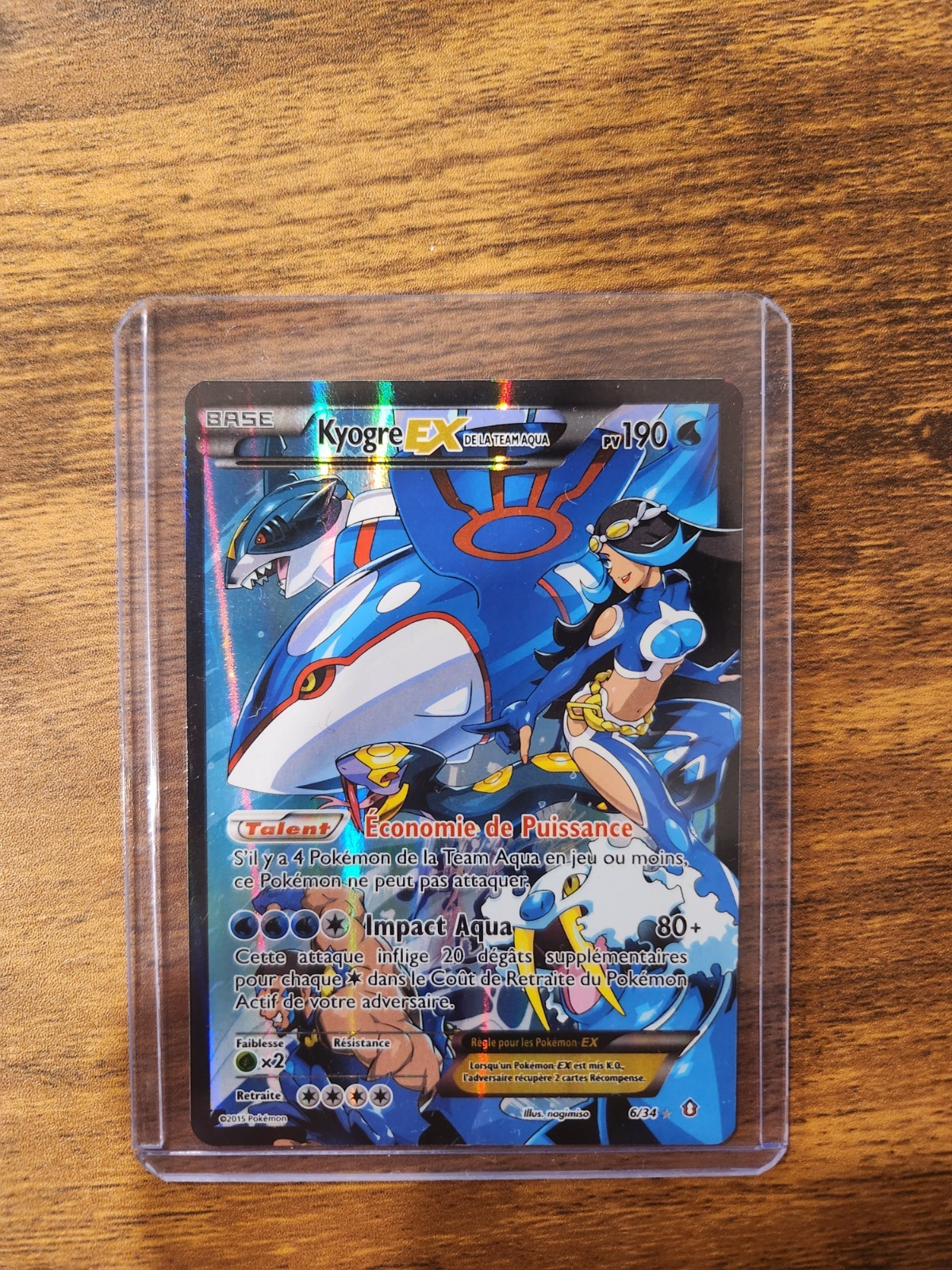 2015 Pokemon Double Crisis Holo FR Team Aqua's Kyogre EX #6/34 2015 Pokemon Double Crisis Holo FR Team Aqua's Kyogre EX #6/34