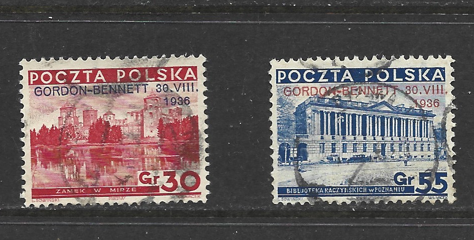 POLAND - 1936 The International Gordon Bennett Balloon Race, Warsaw - USED . POLAND - 1936 The International Gordon Bennett Balloon Race, Warsaw - USED .