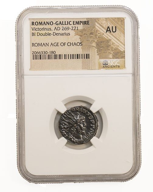NGC ( AU )BI Double Denarius of Victorinus ROMANO-GALLIC EMPIRE NGC Antoninianus NGC ( AU )BI Double Denarius of Victorinus ROMANO-GALLIC EMPIRE NGC Antoninianus