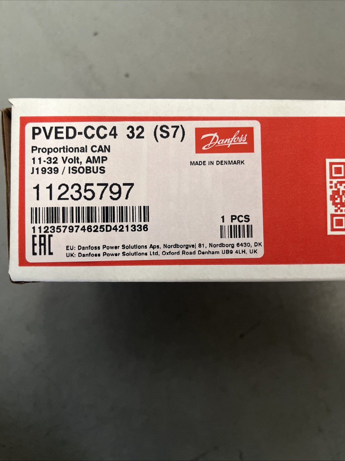 Danfoss 11235797 PVED32 Actuator Series 7 2x4 Amp Male ISOBUS Danfoss 11235797 PVED32 Actuator Series 7 2x4 Amp Male ISOBUS