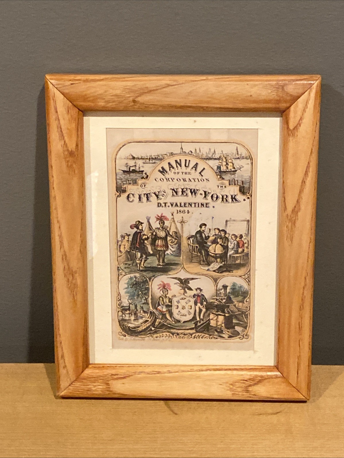 Manual Corporation City of New York NYC 1864 D.T. Valentine Framed Title Page