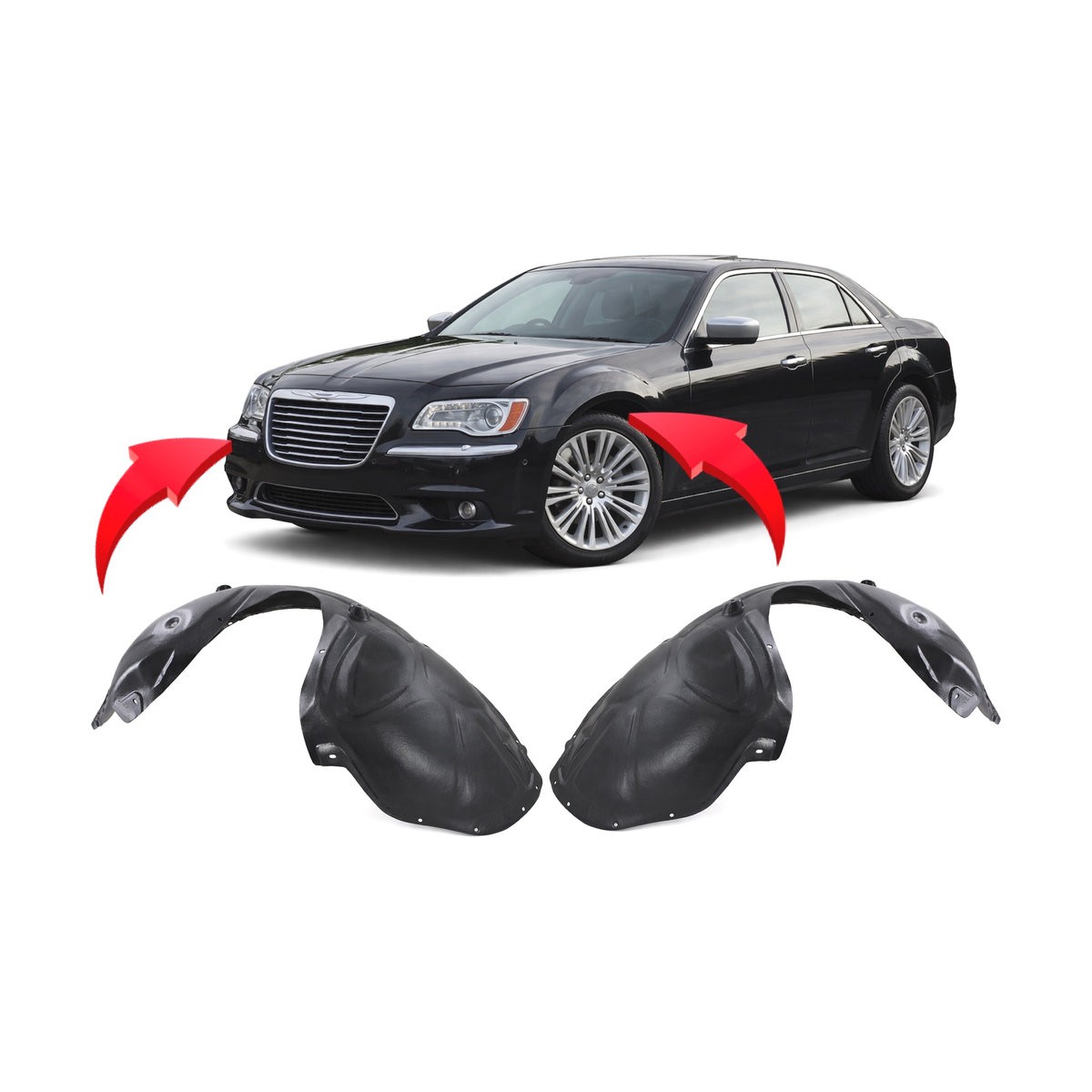 Fender Liner Front Set of 2 for Chrysler 300 2011-2014 CH1248155 CH1249155