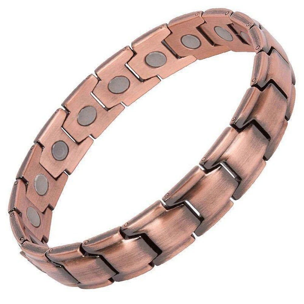 Men's Copper Bracelet,3X Strength 99.99% Copper Magnetic Adjustable Length