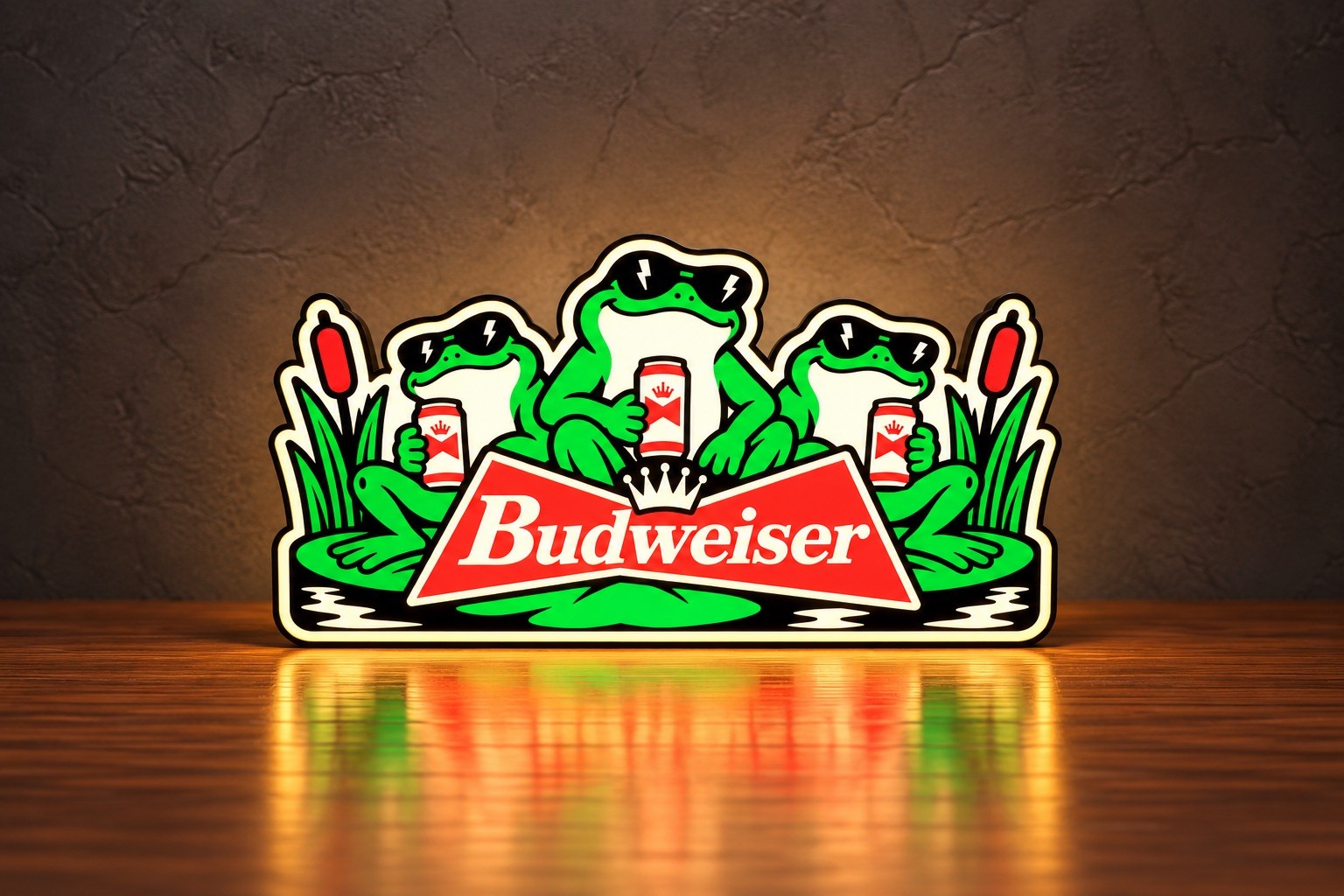 Budweiser Frogs Retro LED LightBox Display – 90s Beer Commercial Sign Budweiser Frogs Retro LED LightBox Display – 90s Beer Commercial Sign
