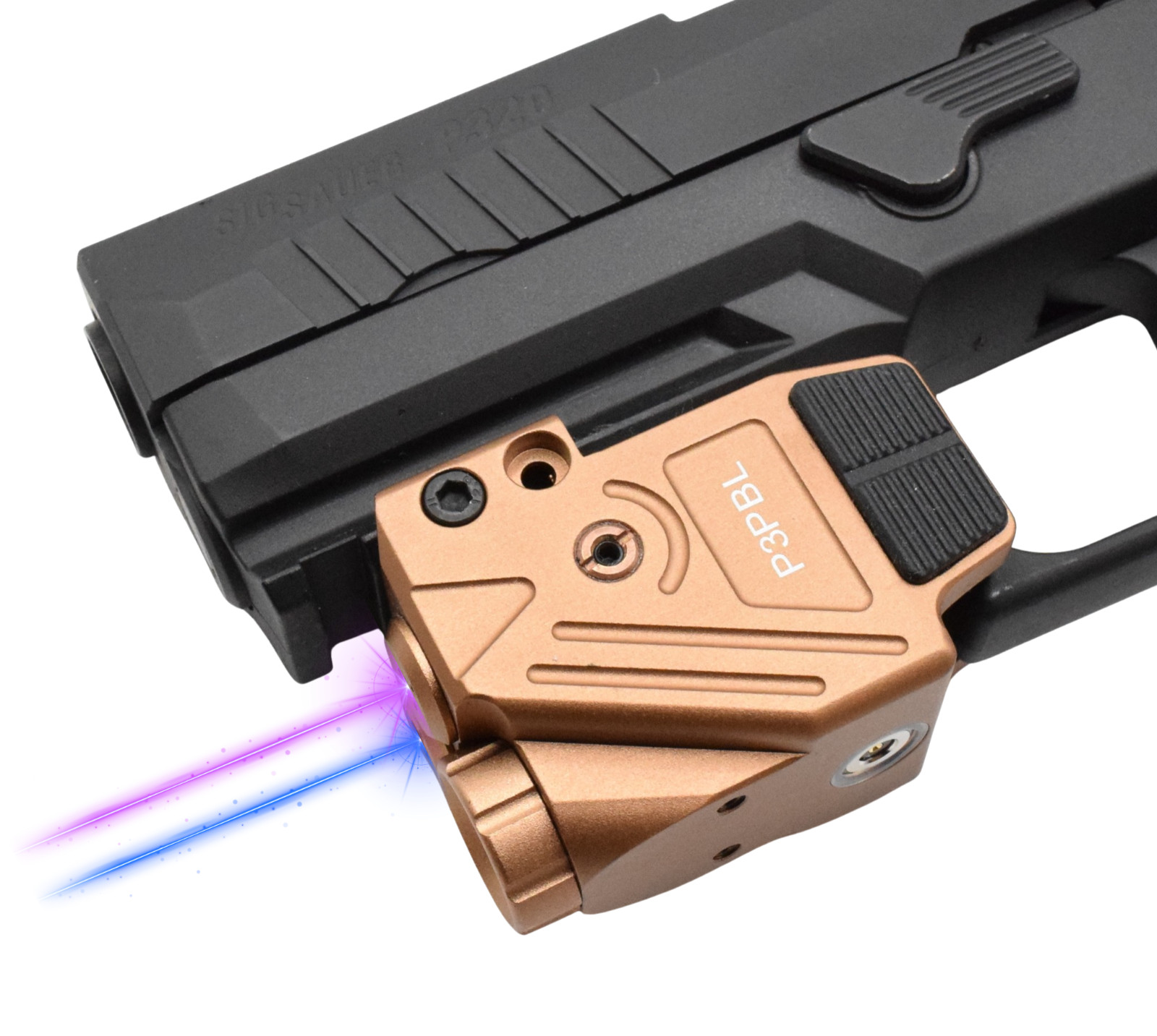 Hilight Tactical P3PBL TAN Dual Beam Purple/Blue + 700 Lumen Handgun Light Laser