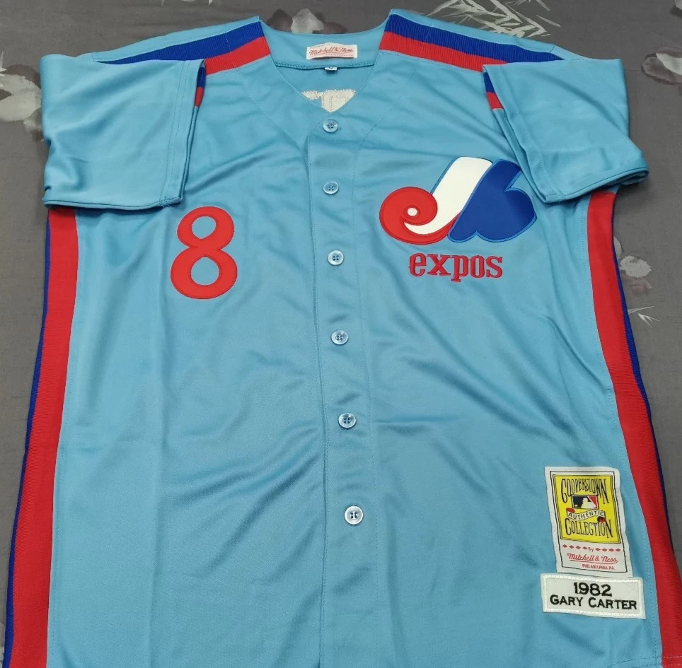Montreal Expos Gary Carter #8 1982 Powder Blue Vintage Jersey NWT