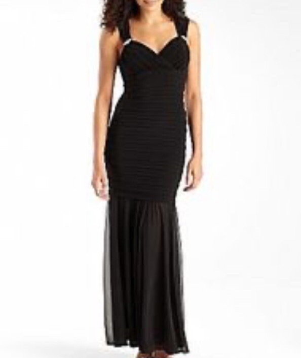 Black Mermaid Jersey Long Evening Gown Maxi Goth Vampy Prom Formal Slit Dress 6
