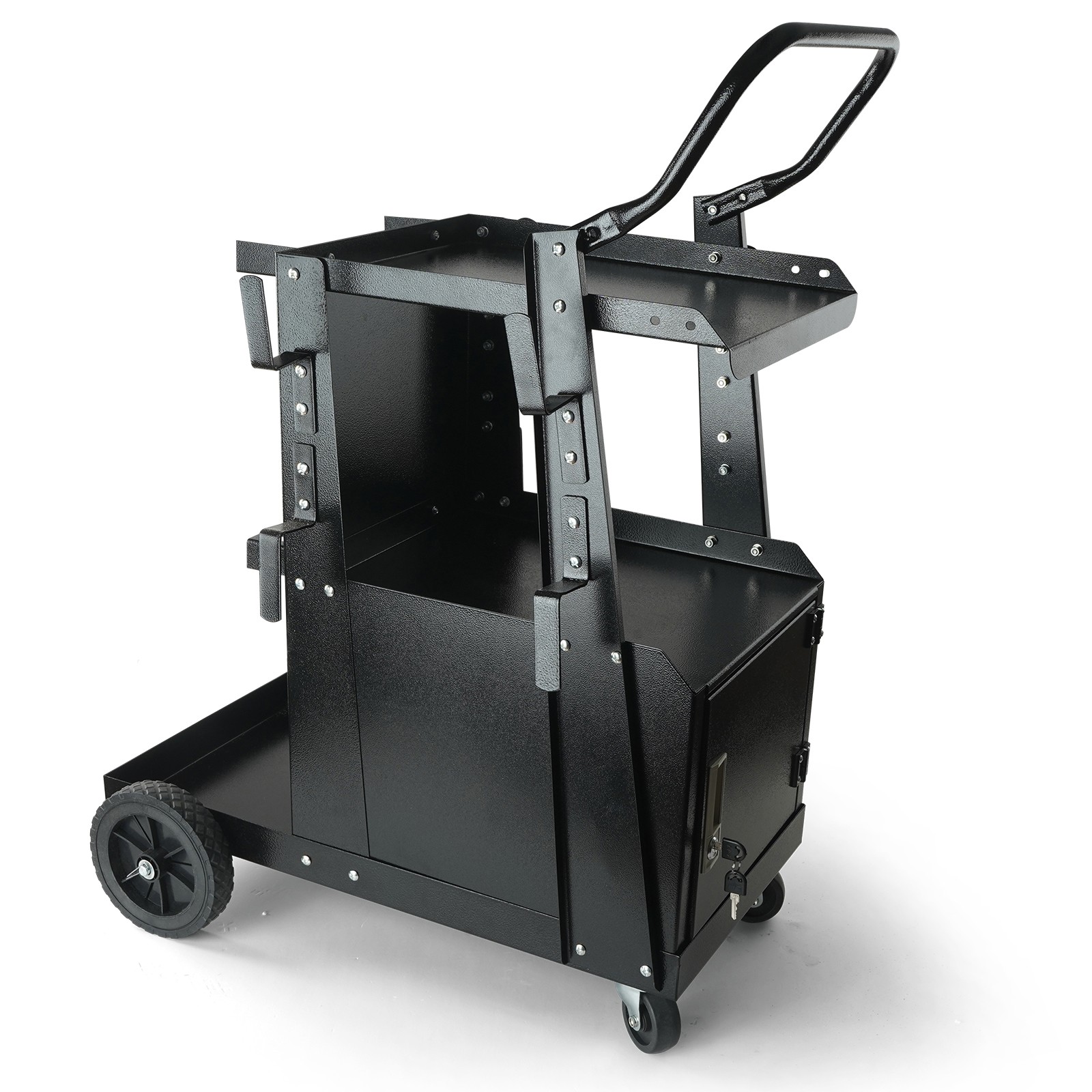 Uimoso Welding Cart 2-Tier 265LBS Welder Cart with Anti-Theft Lockable Cabinet