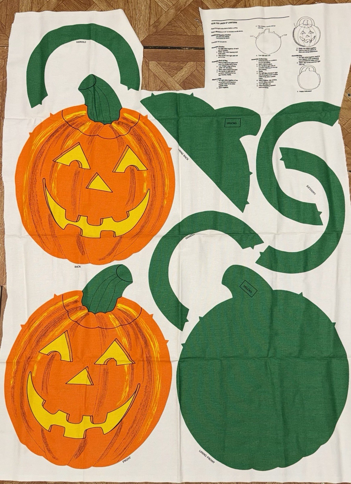 6 VTG CUT N SEW Jack O\' Lantern Pumpkin Sewing Patterns bagsw/Instructions Uncut