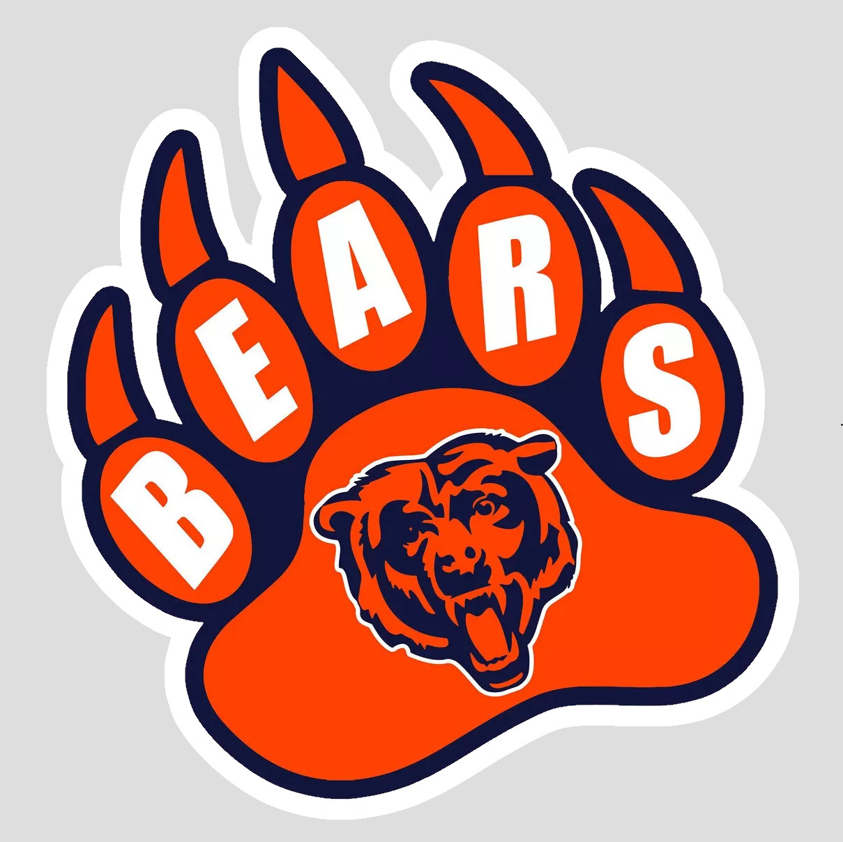 Chicago Navy Orange Football Weather Resistant Vinyl Sticker/Decal 08