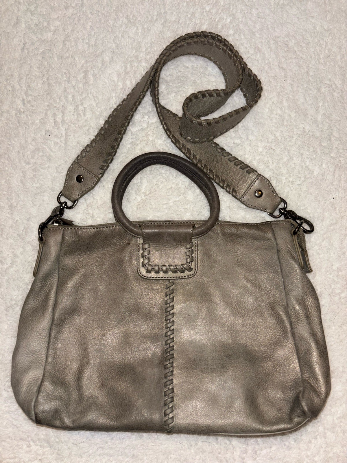 Hobo International Sheila Medium Satchel Handbag Gray Shoulder Bag Purse Hobo International Sheila Medium Satchel Handbag Gray Shoulder Bag Purse