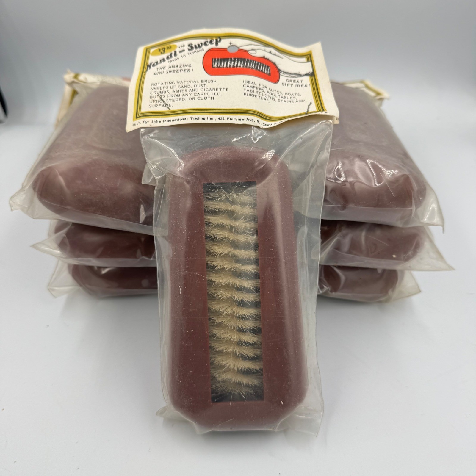 Handi-Sweep Mini Sweeper Brown Vintage Rotating Natural Brush NEW Lot of 10