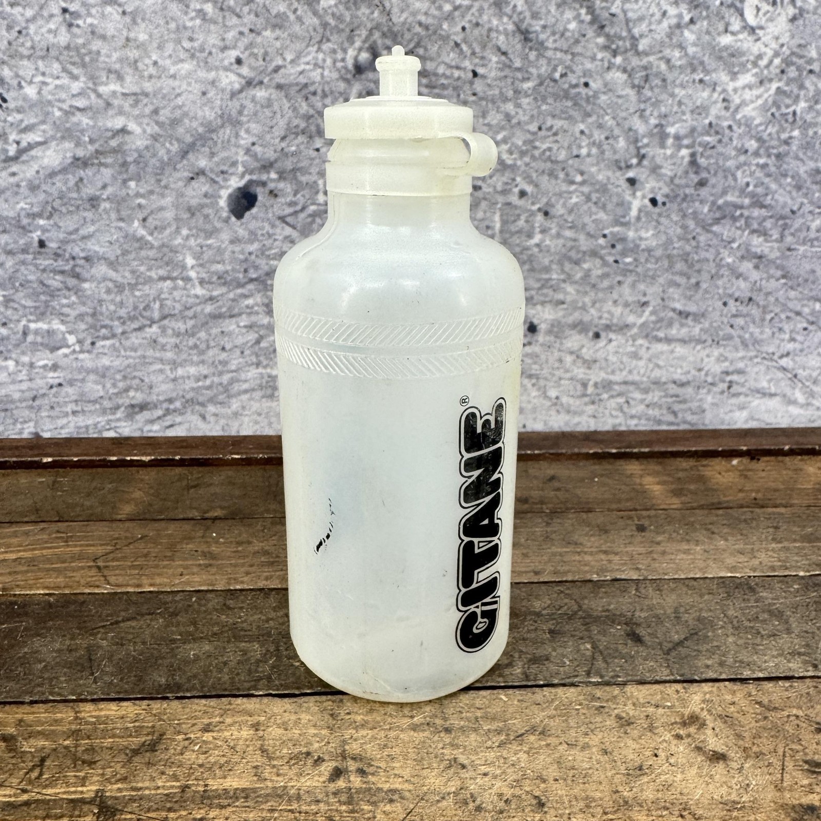 Vintage Gitane Water Bottle 28oz Clear Plastic Bike Cycling Push Cap French