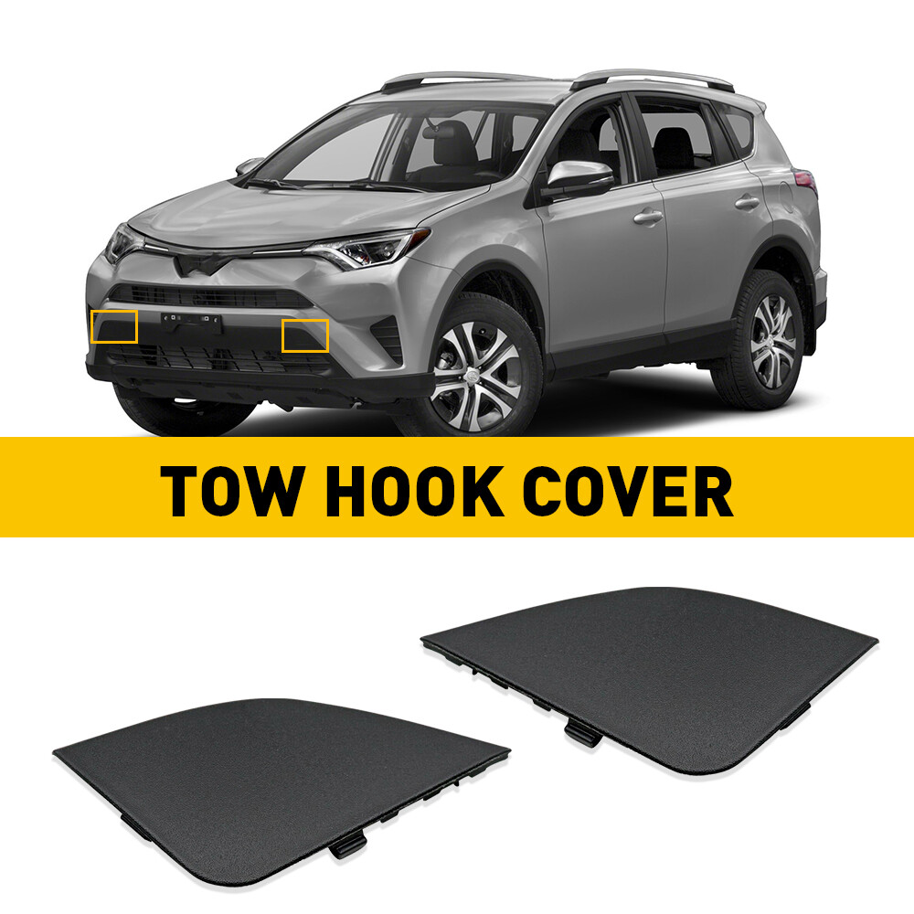 Pair Front Bumper Tow Hook Cover Eye Cap For Toyota RAV4 2016-2018 Left Right