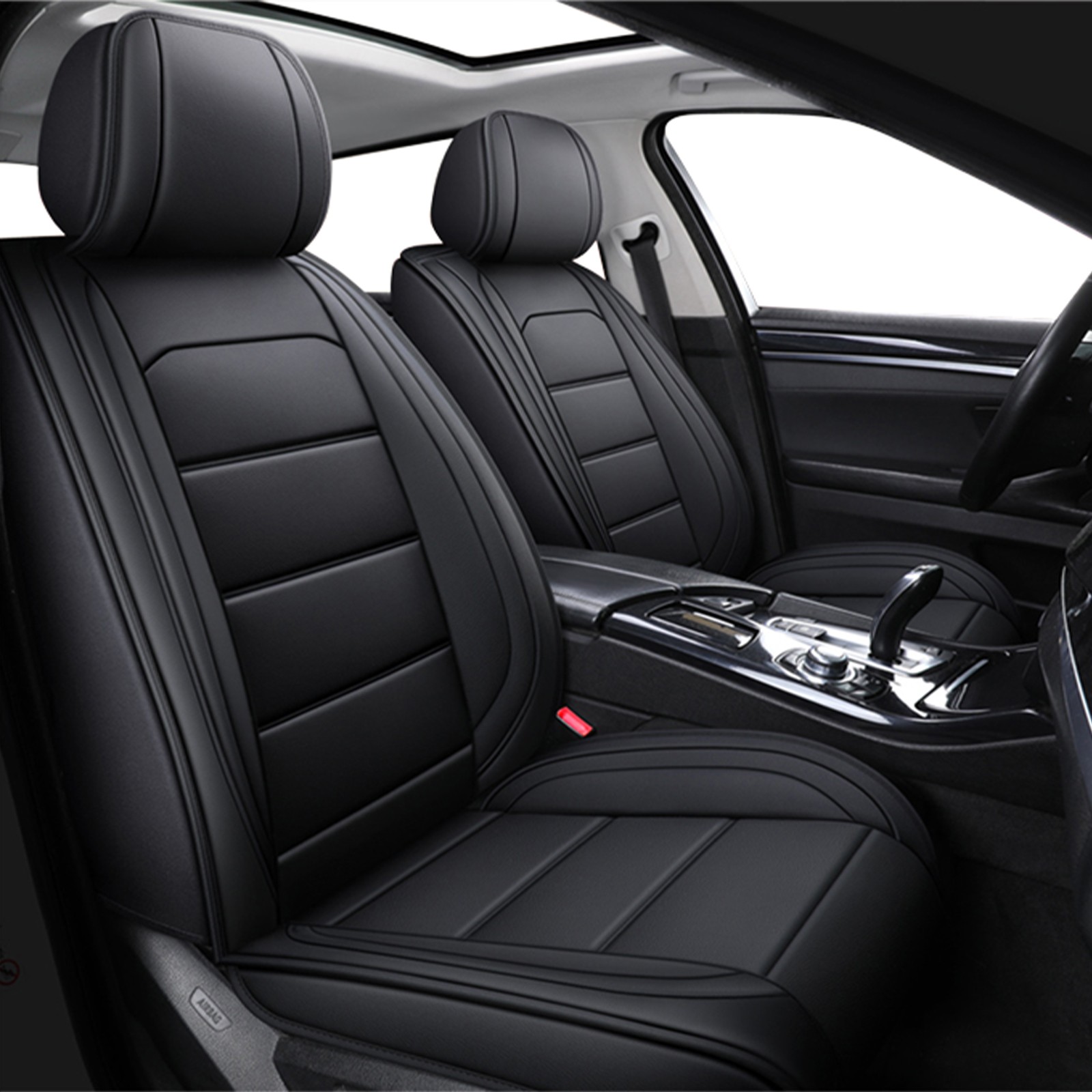 Luxury Leather Car 5 Seat Covers Front Rear Full Set Cushion Protector Universal Luxury Leather Car 5 Seat Covers Front Rear Full Set Cushion Protector Universal