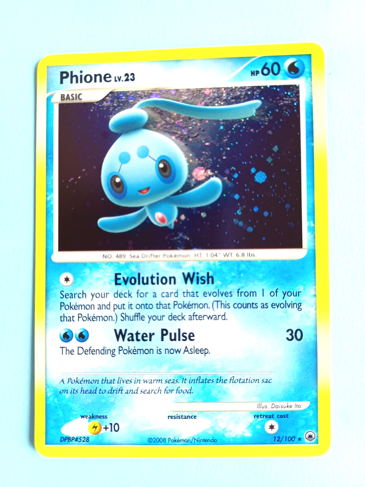 POKEMON MAJESTIC DAWN PHIONE #12/100 HOLO RARE VERY LIGHT PLAY POKEMON MAJESTIC DAWN PHIONE #12/100 HOLO RARE VERY LIGHT PLAY