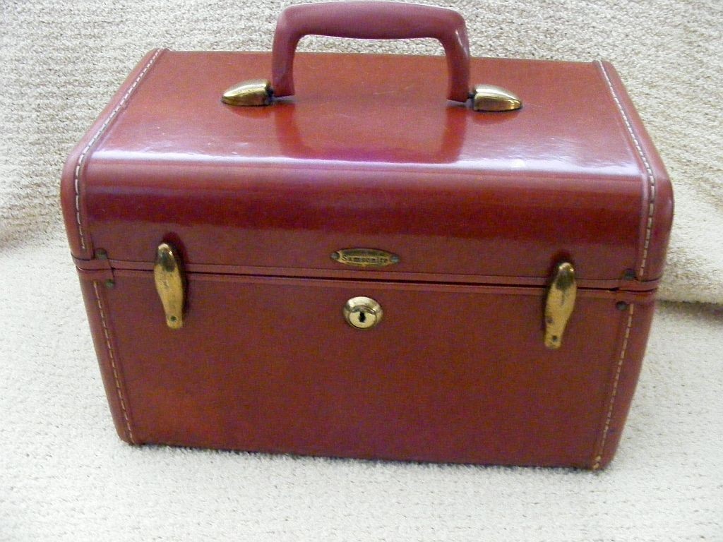1940s-50\'s Samsonite Luggage Travel Carry-On Makeup Vanity Case Vintage MCM