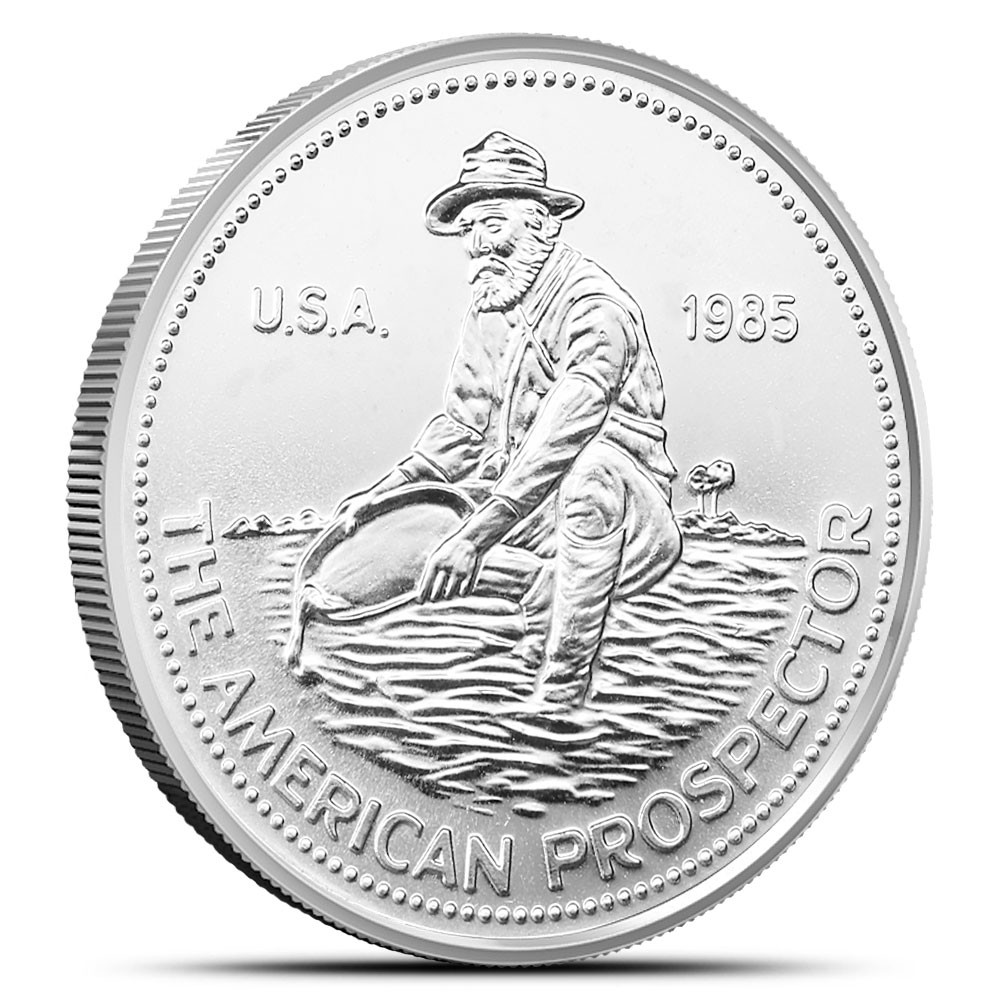 1985 1 oz Engelhard Prospector Silver Round (Eagle Reverse)