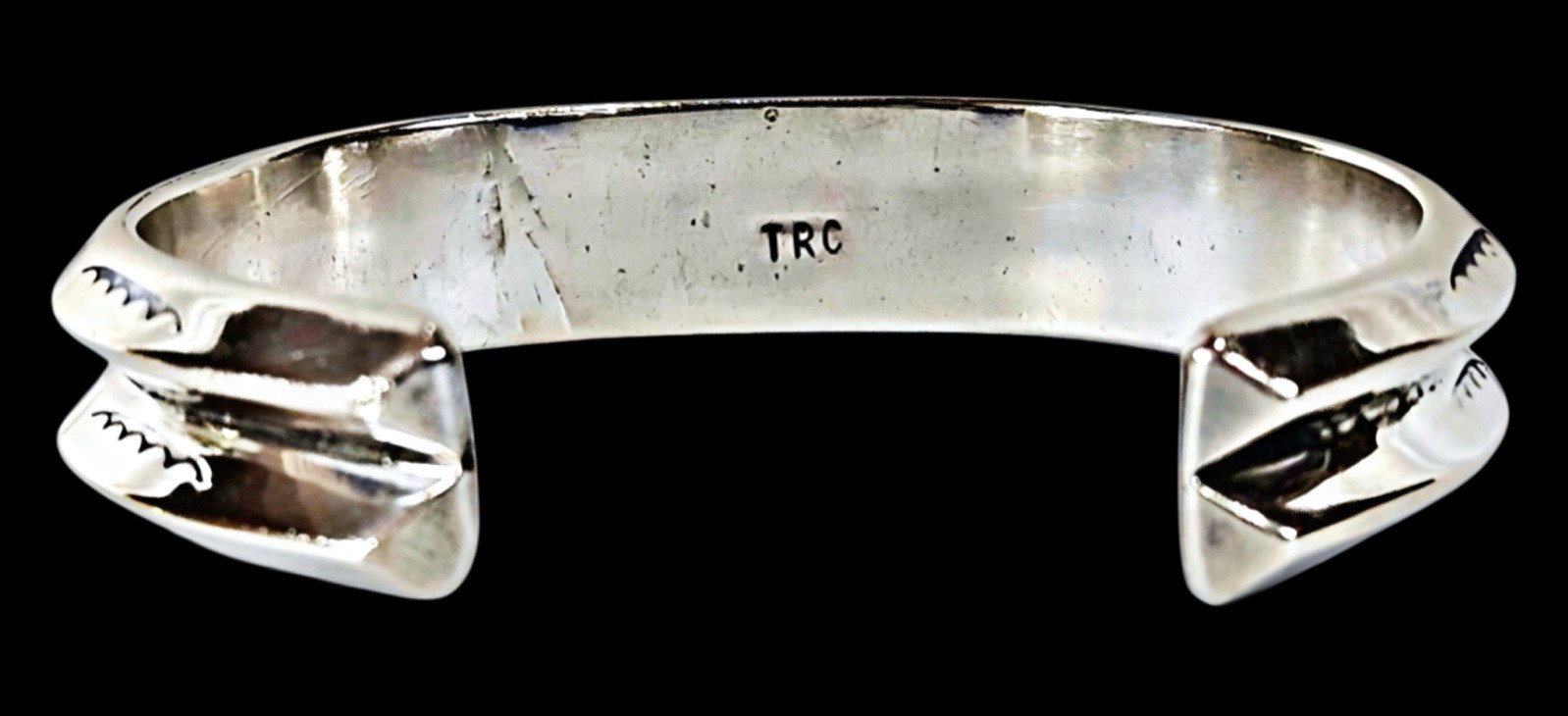 VTG Navajo Artist Signed Tommy /Rose Chavez TRC•Sterling Cuff Bracelet 52.95g