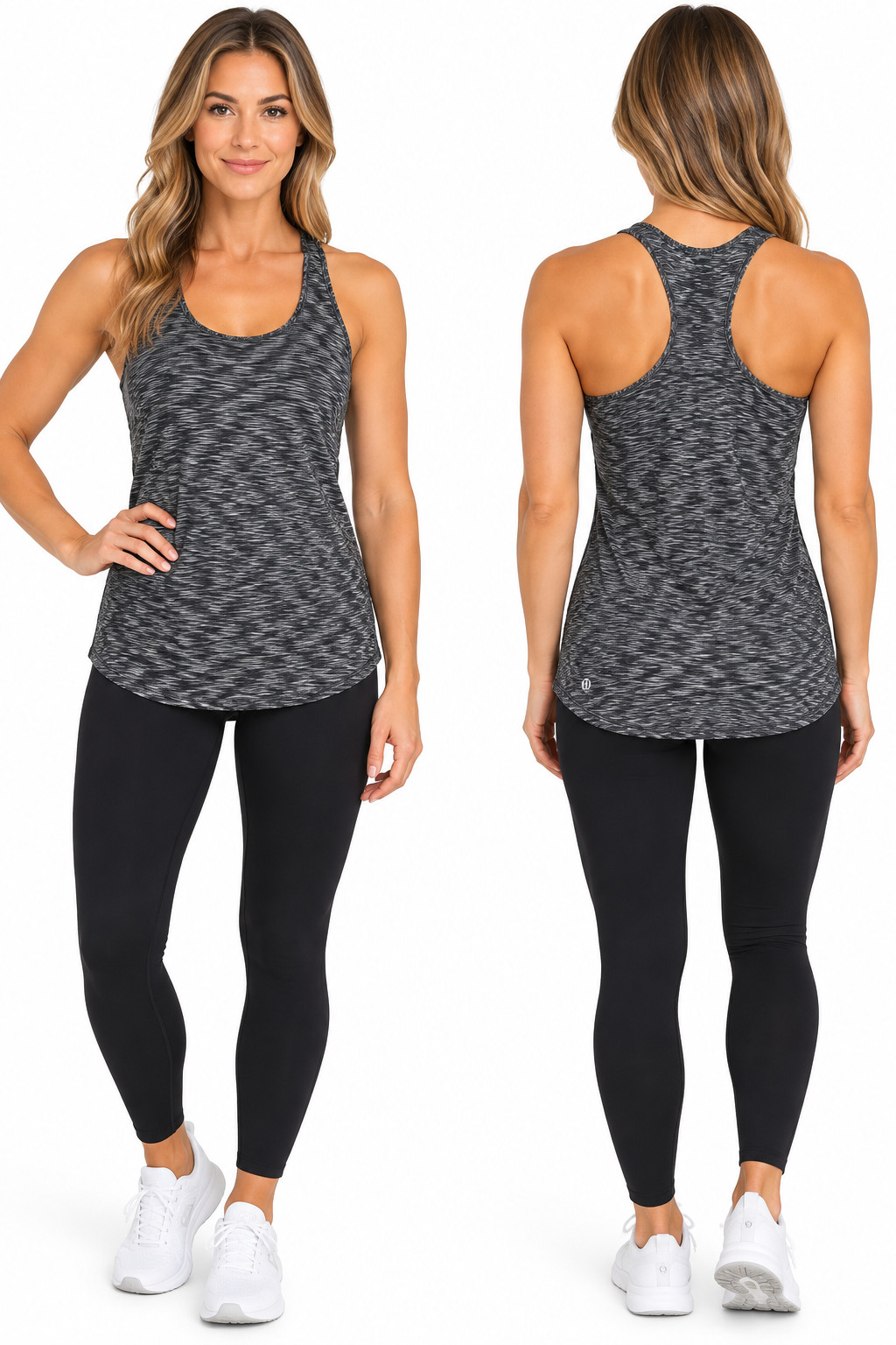 Lululemon Women’s Size 8 Racerback Tank Top Heathered Black Gray Athletic Yoga