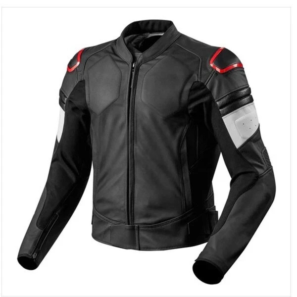 Men’s Genuine Cowhide Leather Motorcycle Jacket Racing Biker Protective Gear
