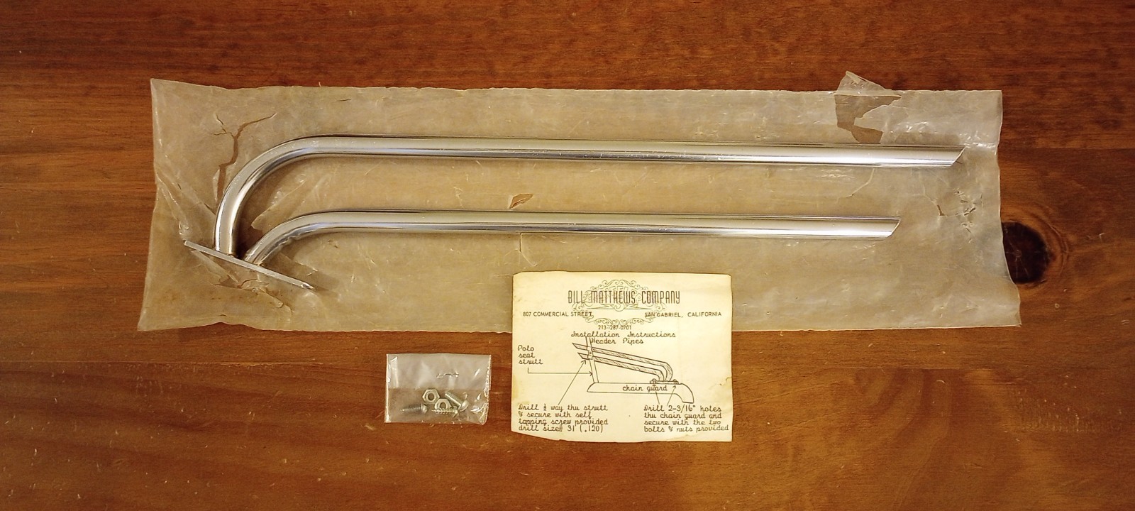 NOS Vintage Bill Matthews Schwinn Stingray Banana Seat Muscle Bike Header Pipes NOS Vintage Bill Matthews Schwinn Stingray Banana Seat Muscle Bike Header Pipes