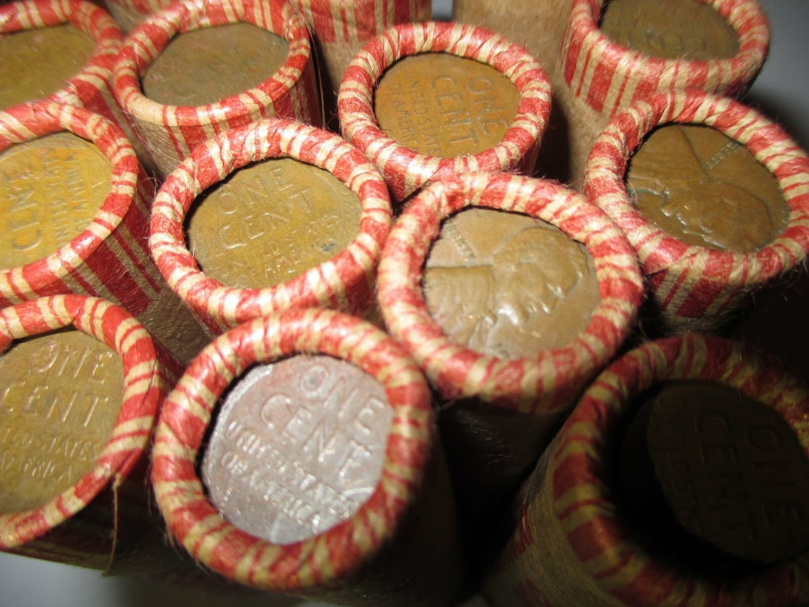 Sealed Wheat Penny Roll Wheat Cent Lot 1909-1958 50 Vintage Coins PDS Steel USA