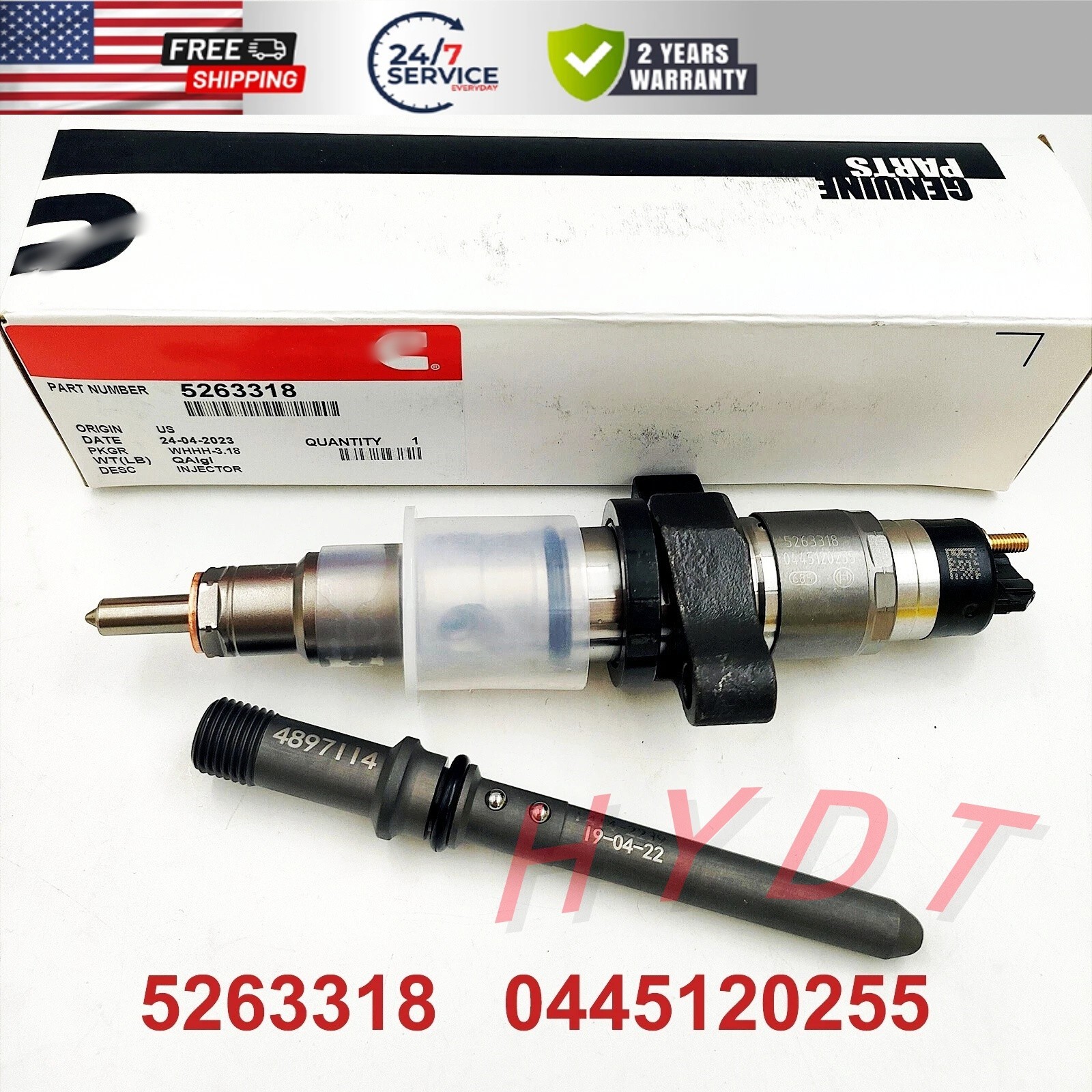 1X 0445120255 Cummins Fuel Injectors Fits For 2003-2004 Dodge Ram 2500 3500 5.9L