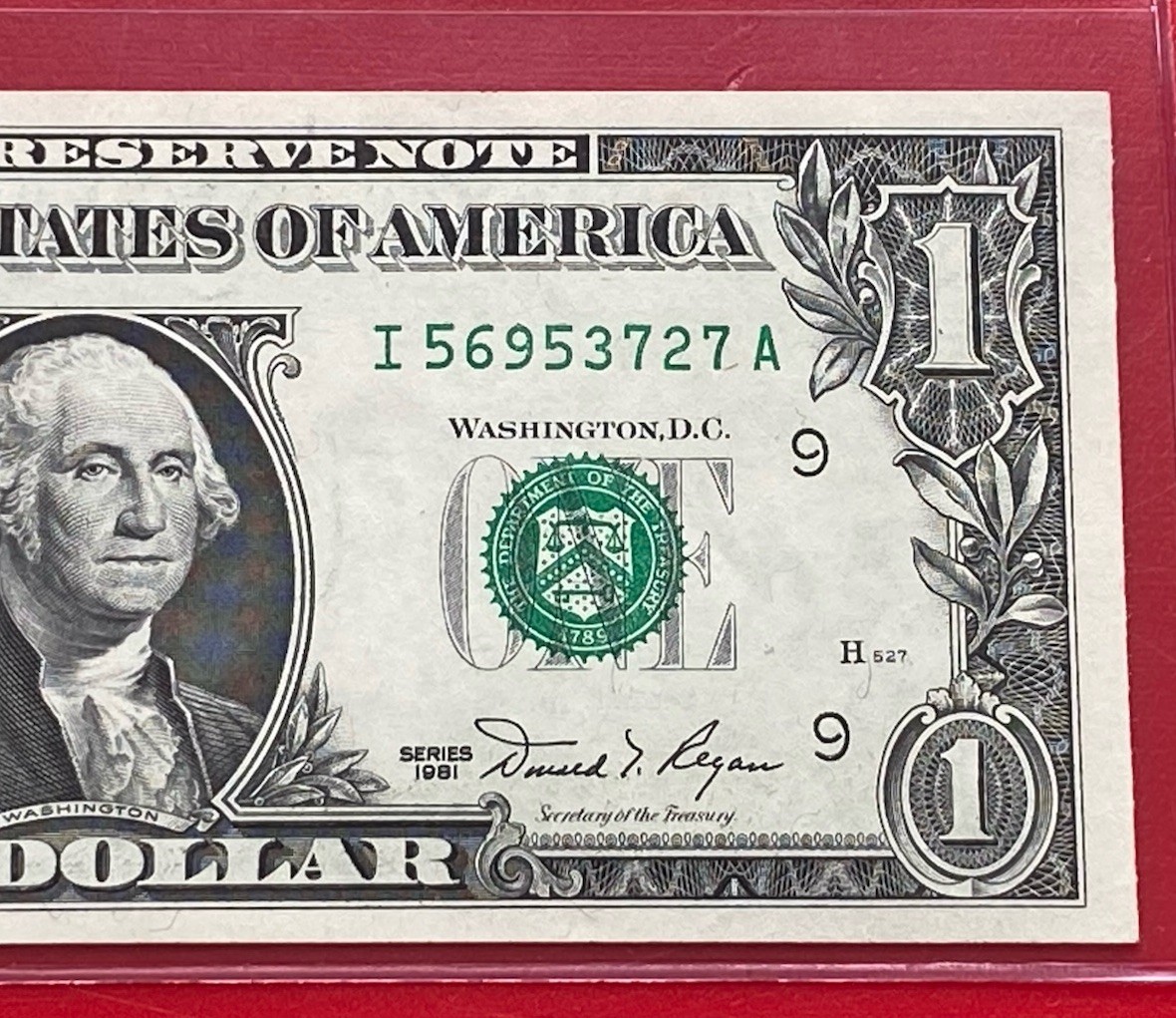 1981 $1 DOLLAR BILL ( MINNEAPOLIS I ) Block I-A UNCIRCULATED 1981 $1 DOLLAR BILL ( MINNEAPOLIS I ) Block I-A UNCIRCULATED