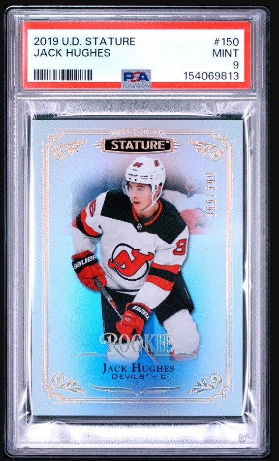2019-20 Upper Deck Stature JACK HUGHES Rookies #399/399 (RC) PSA 9 MINT 🔥RARE🔥 2019-20 Upper Deck Stature JACK HUGHES Rookies #399/399 (RC) PSA 9 MINT 🔥RARE🔥