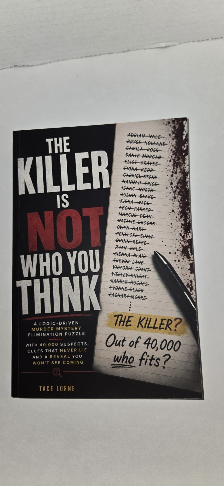 the killer is not who you think by tace Lorne murder mystery logic puzzle book
