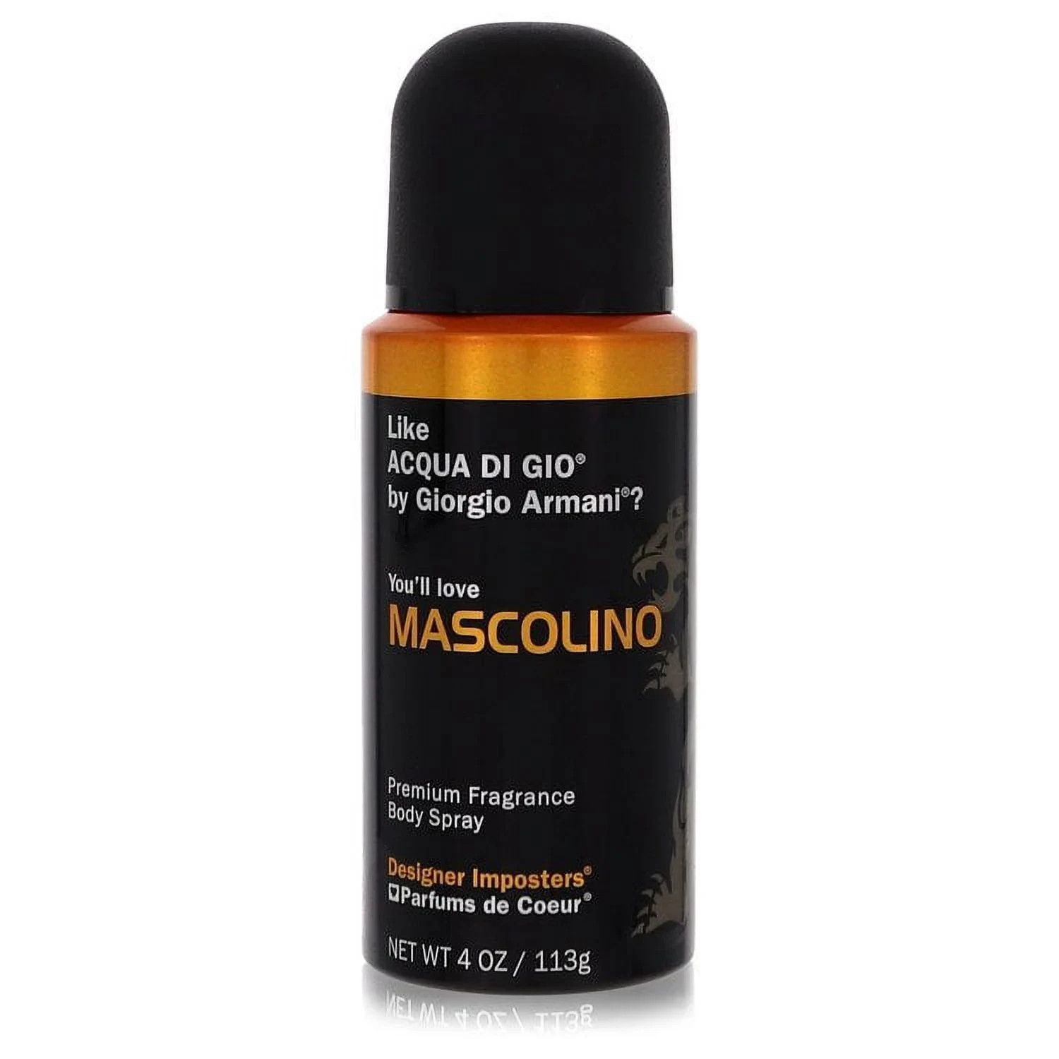 Designer Imposters Mascolino By Parfums De Coeur Body Spray 4oz/120ml For Men Designer Imposters Mascolino By Parfums De Coeur Body Spray 4oz/120ml For Men