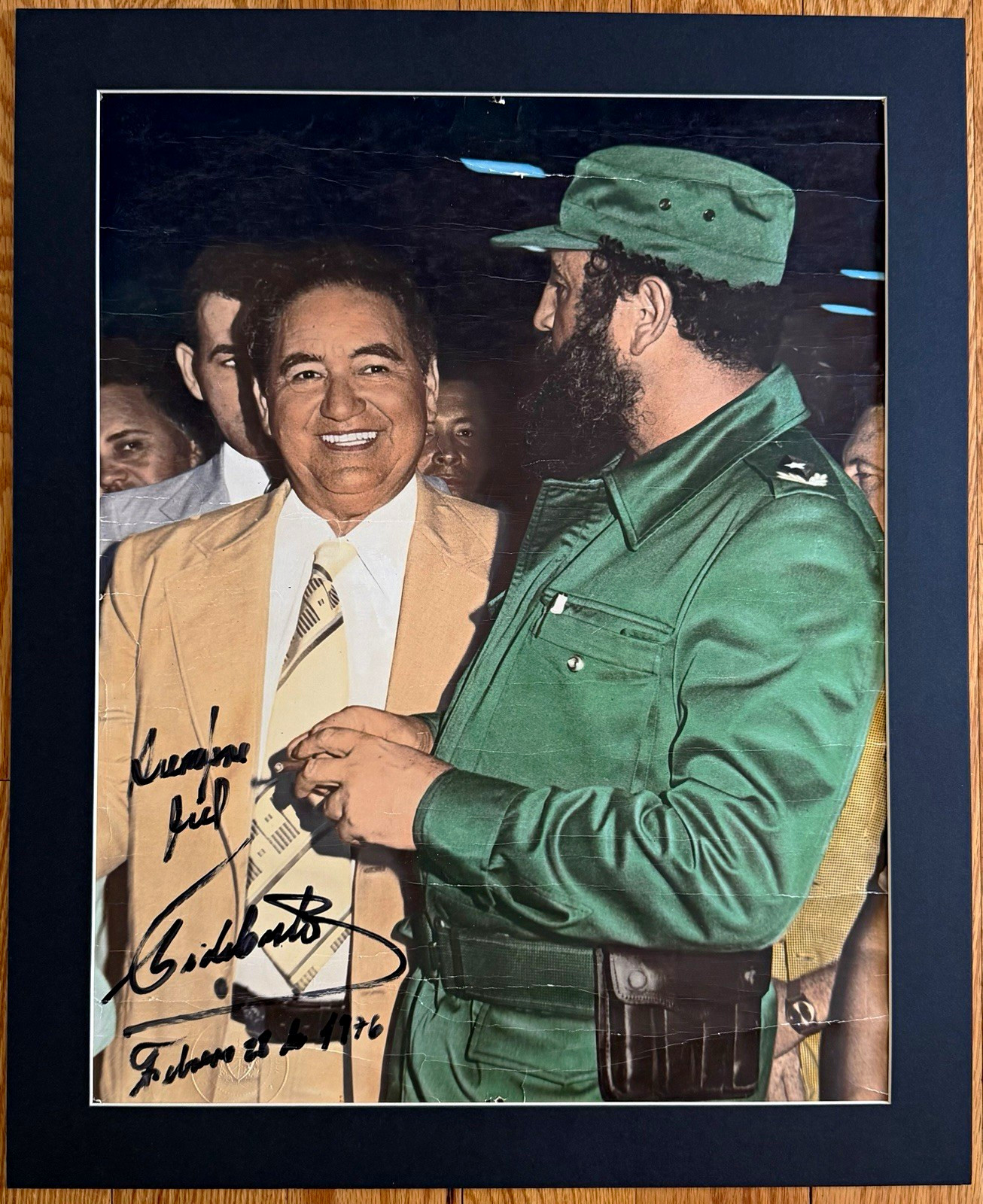Rare 1976 Fidel Castro Autograph Signed Military Photograph Original Photo