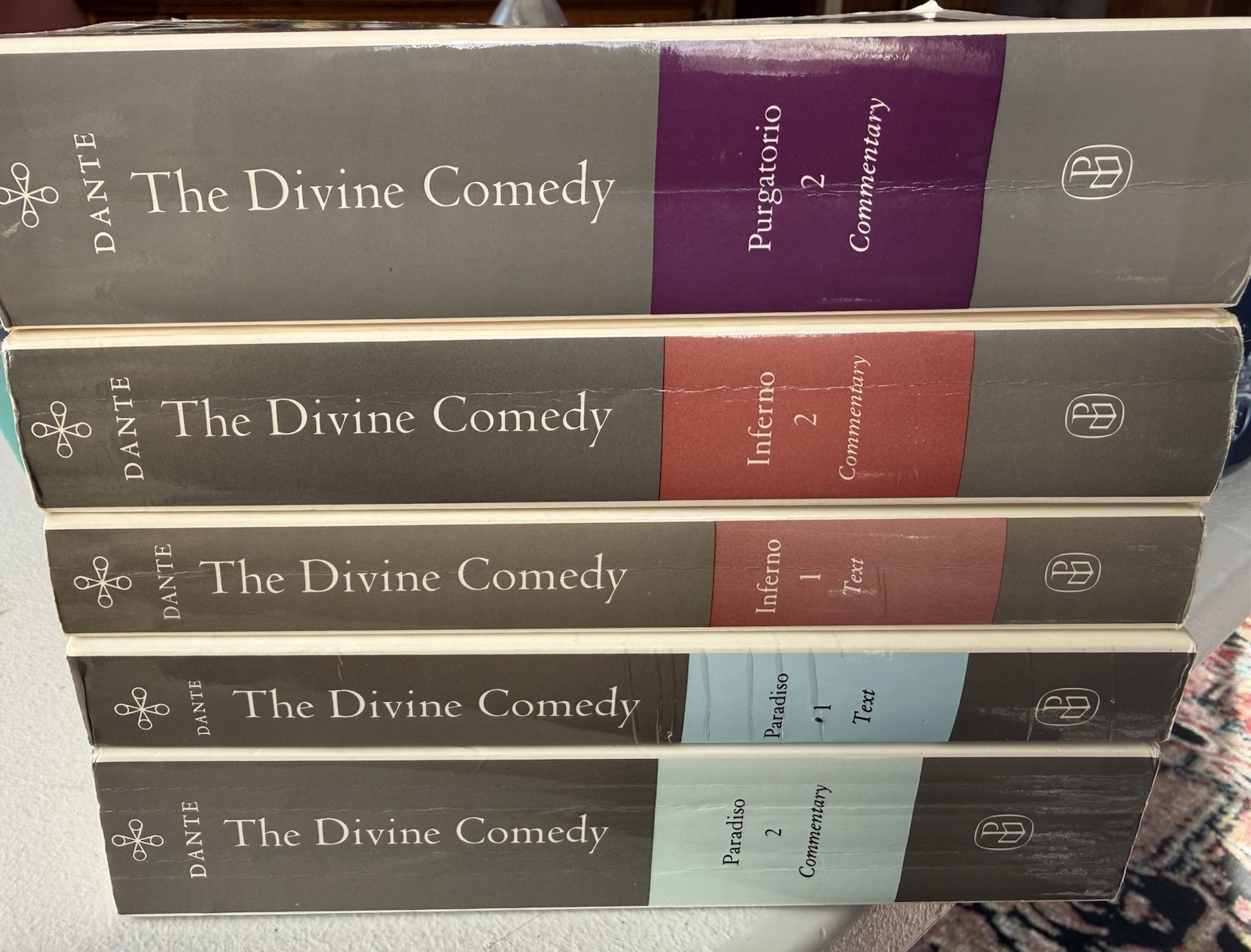 5 Vol Set The Divine Comedy Dante Alighieri Purgatorio, Paradiso, Inferno
