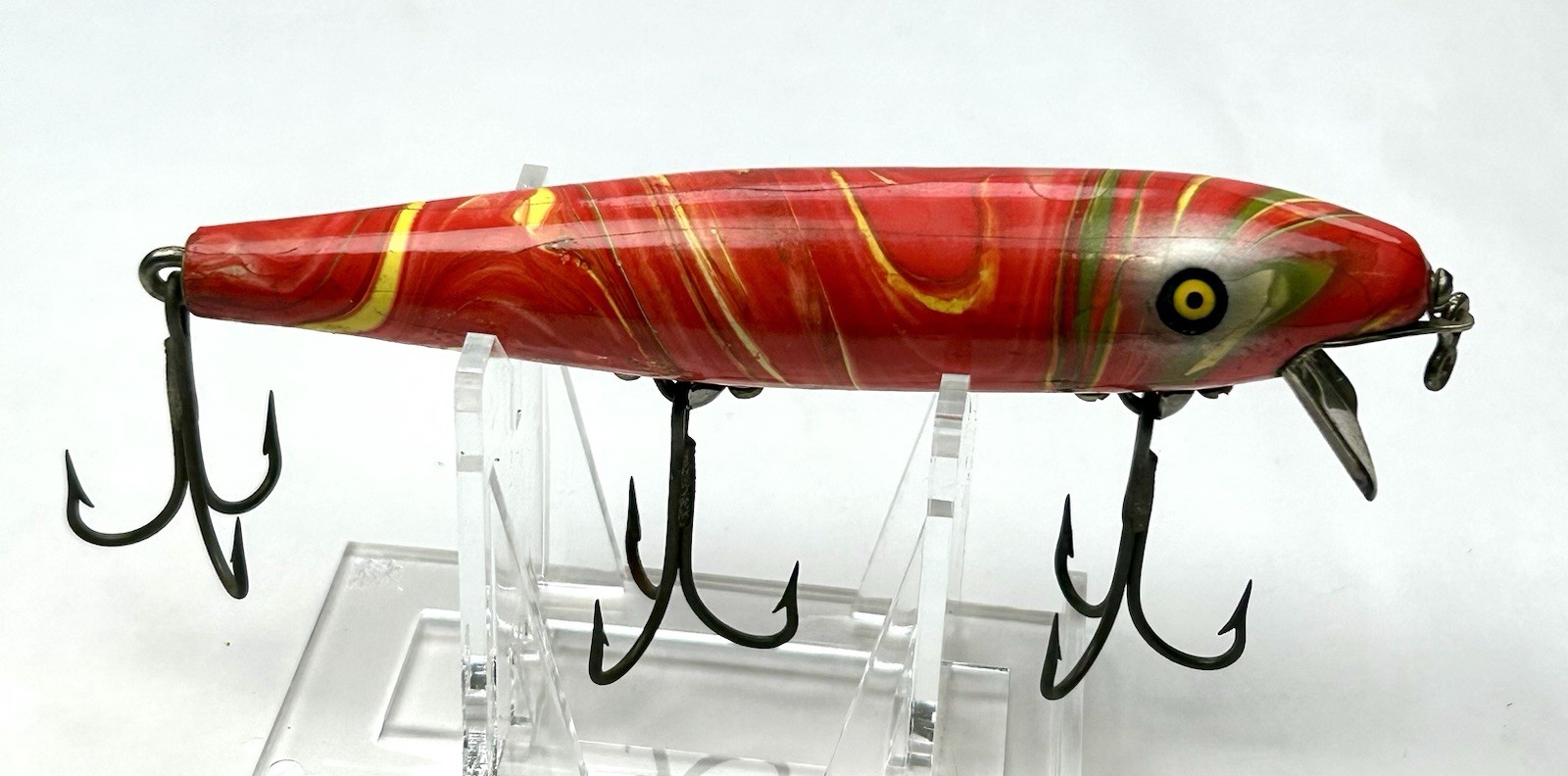RARE PFLUEGER PALOMINE SCRAMBLE VINTAGE WOOD FISHING LURE 4.5 RARE PFLUEGER PALOMINE SCRAMBLE VINTAGE WOOD FISHING LURE 4.5