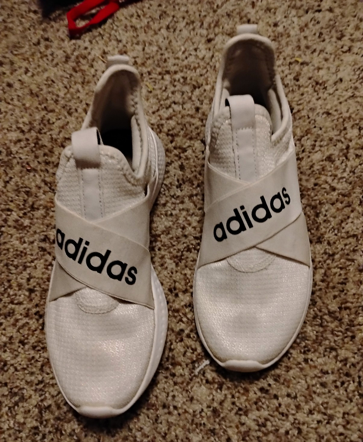 adidas Cloudfoam Comfort Women\'s White Slip-On Low Top Athletic Sneakers adidas Cloudfoam Comfort Women\'s White Slip-On Low Top Athletic Sneakers