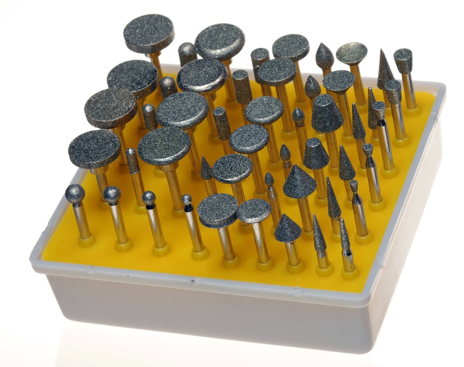 SE 50 pc 80 Grit Assorted Diamond Wheel Burr Set Glass Dremel Rotary Bit Ceramic
