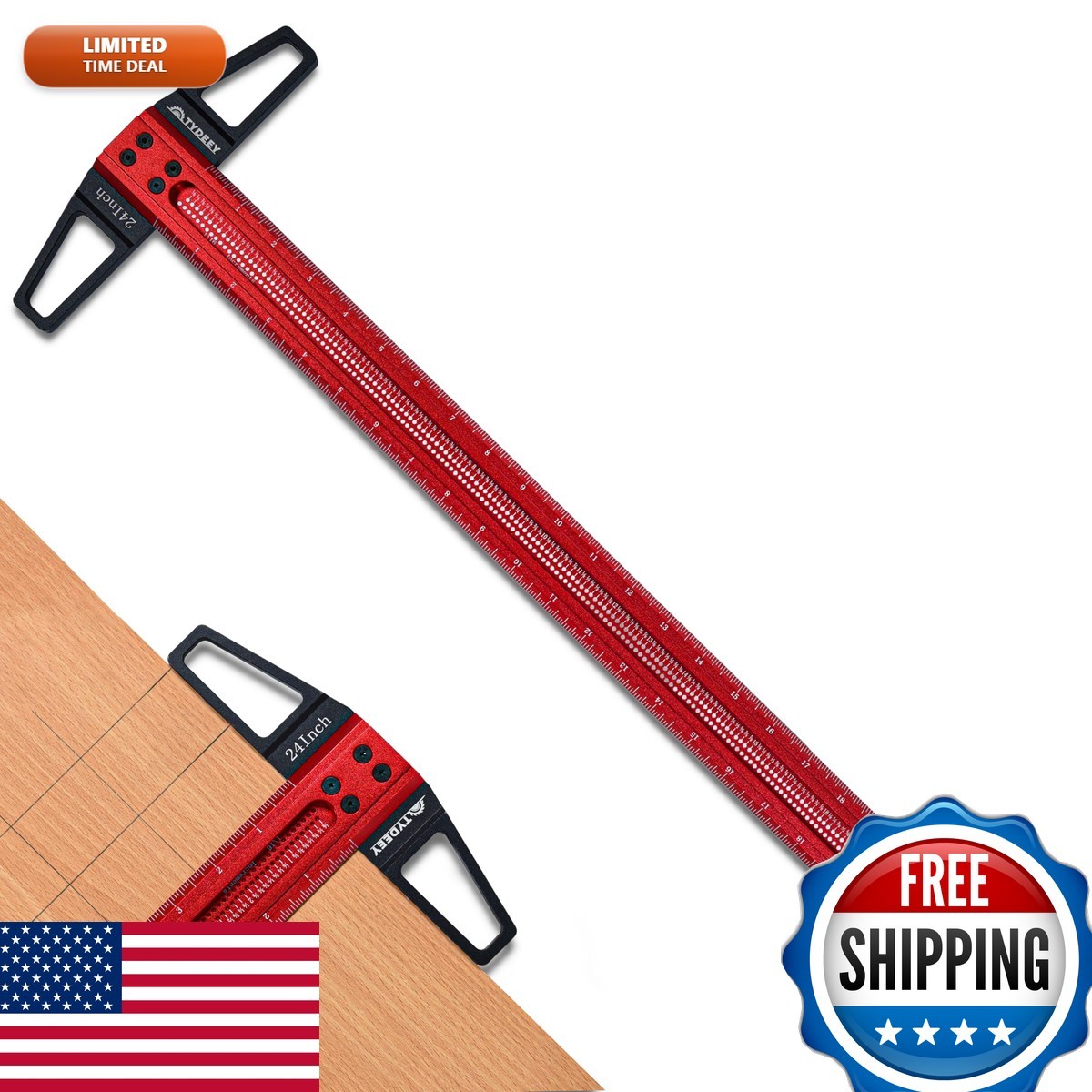 TYDEEY 12, 24, 31, 39 In Ultra-Precision Woodworking Scriber T-Square Ruler 24 TYDEEY 12, 24, 31, 39 In Ultra-Precision Woodworking Scriber T-Square Ruler 24
