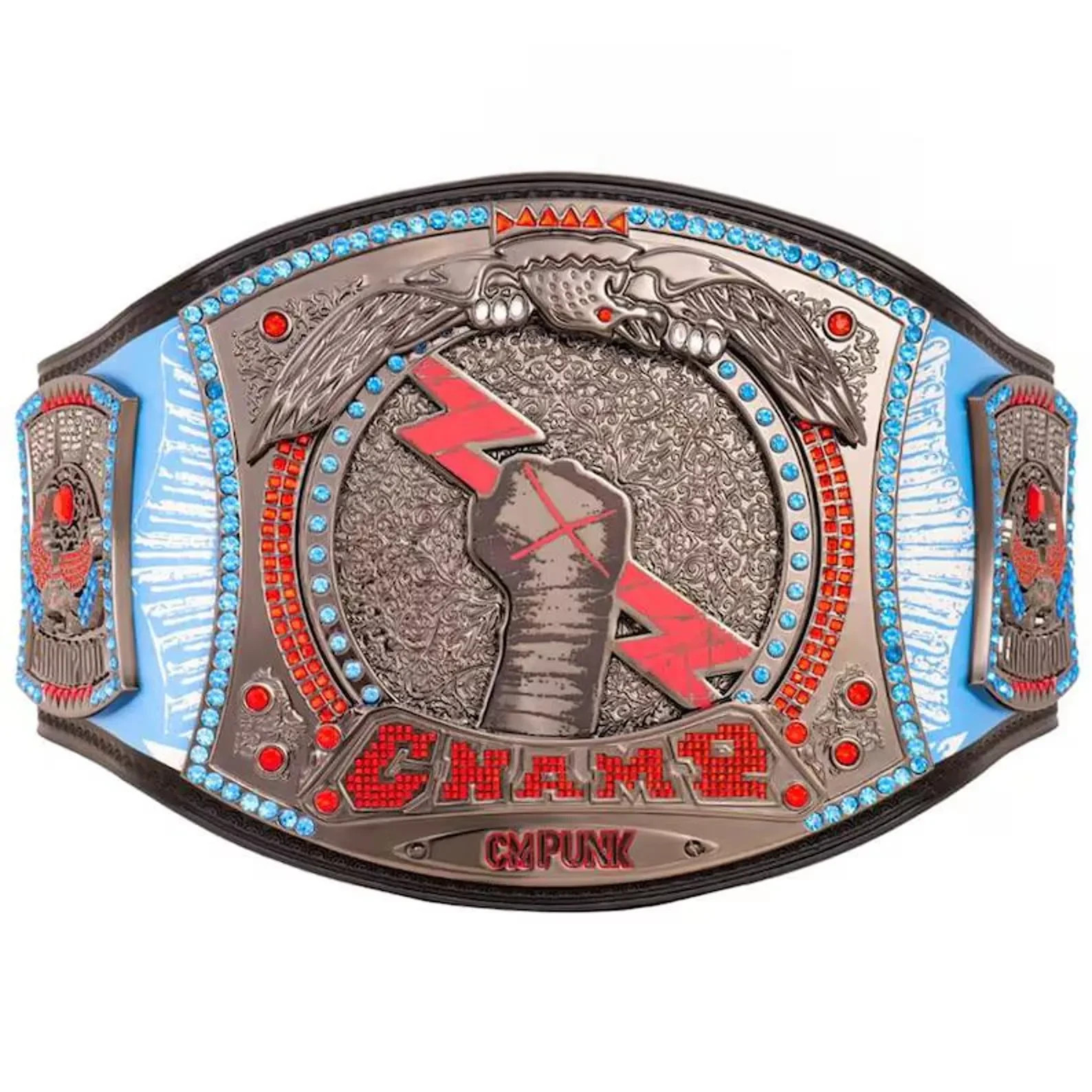 Custom 4mm Tribute Spinner Wrestling Title Belt CM Punk 434 Day Record